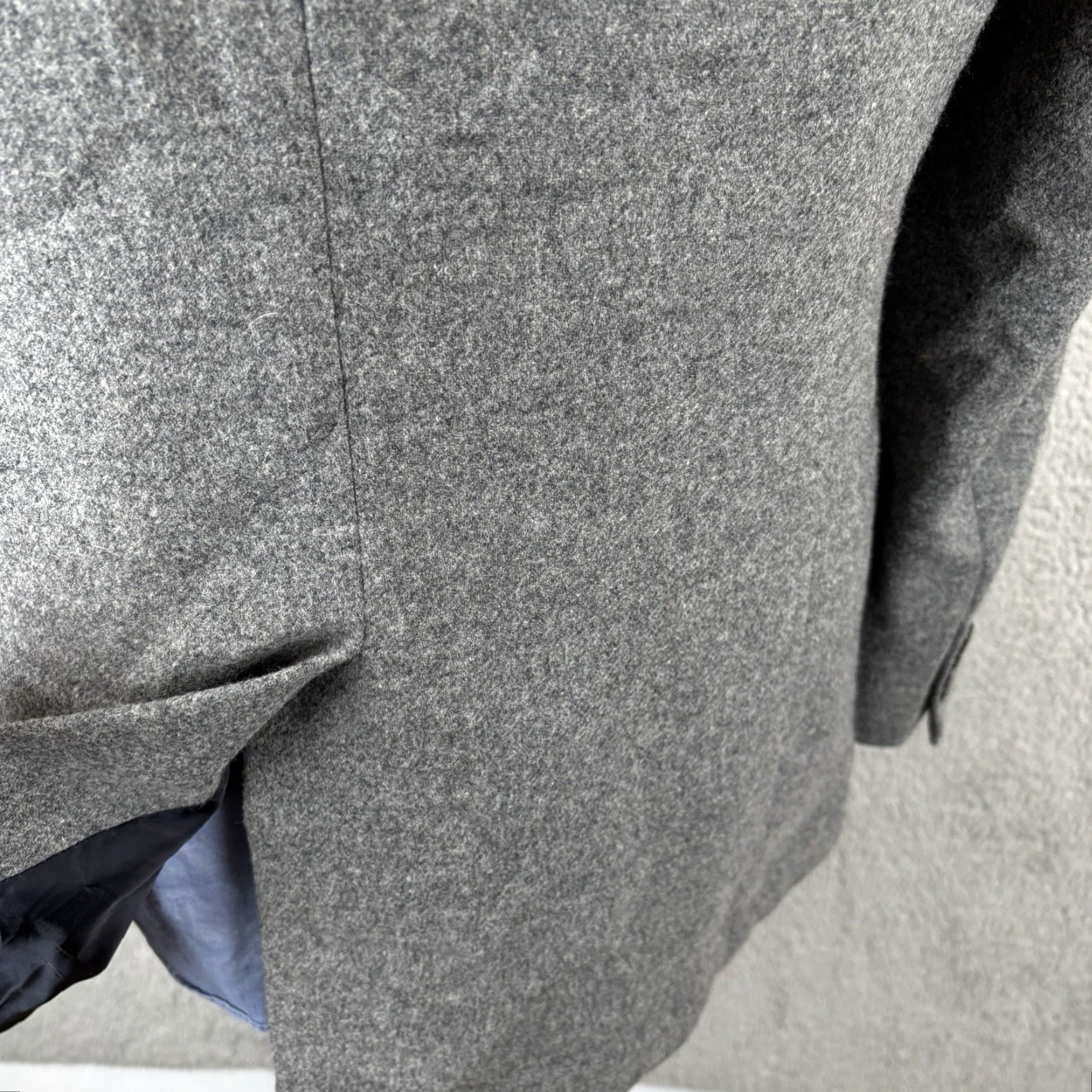 J.Crew J.CREW Blazer Wool Tweed Yorkshire Moon Ludlow Jacket 42L Mens Gray Notch Lapel Long Single-Breasted 2-Button Four-Button Dress Coat Size 42R - 4 Thumbnail