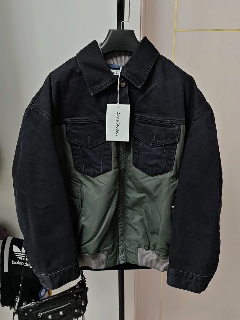 Acne Studios size xxs/xs SS22 paneled zip-up denim jacket