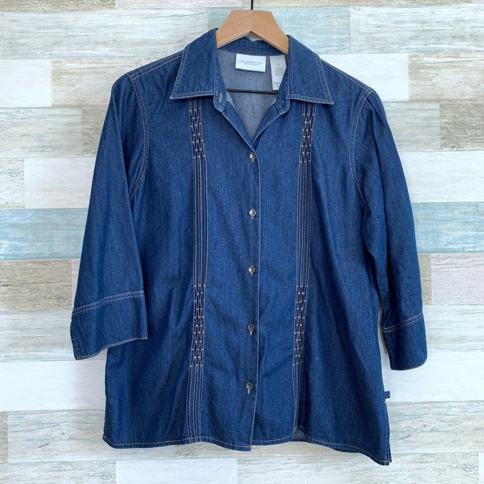 Other Liz Claiborne Western Denim Shirt Blue Prairie Womens M Size M / US 6-8 / IT 42-44 - 1 Thumbnail