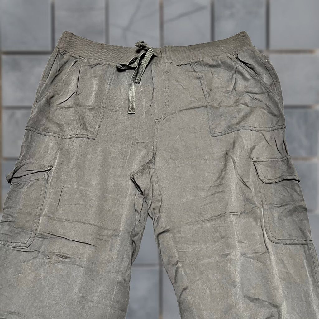 Vintage Aerie Pants Jogger Gray Cargo Pull On Drawstring Womens Large L Size 36" / US 14 / IT 50 - 1 Thumbnail