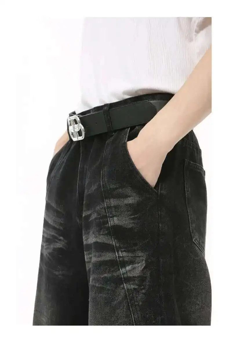Japanese Brand Wide Leg Baggy Stone Washed Jeans Denim Size US 30 / EU 46 - 4 Thumbnail