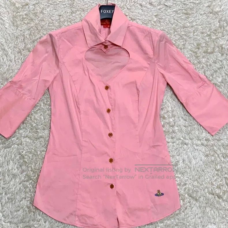 Vivienne Westwood Vivienne Westwood Pink Heart Cutout Saturn Embroidered Shi Size XS / US 0-2 / IT 36-38 - 1 Thumbnail