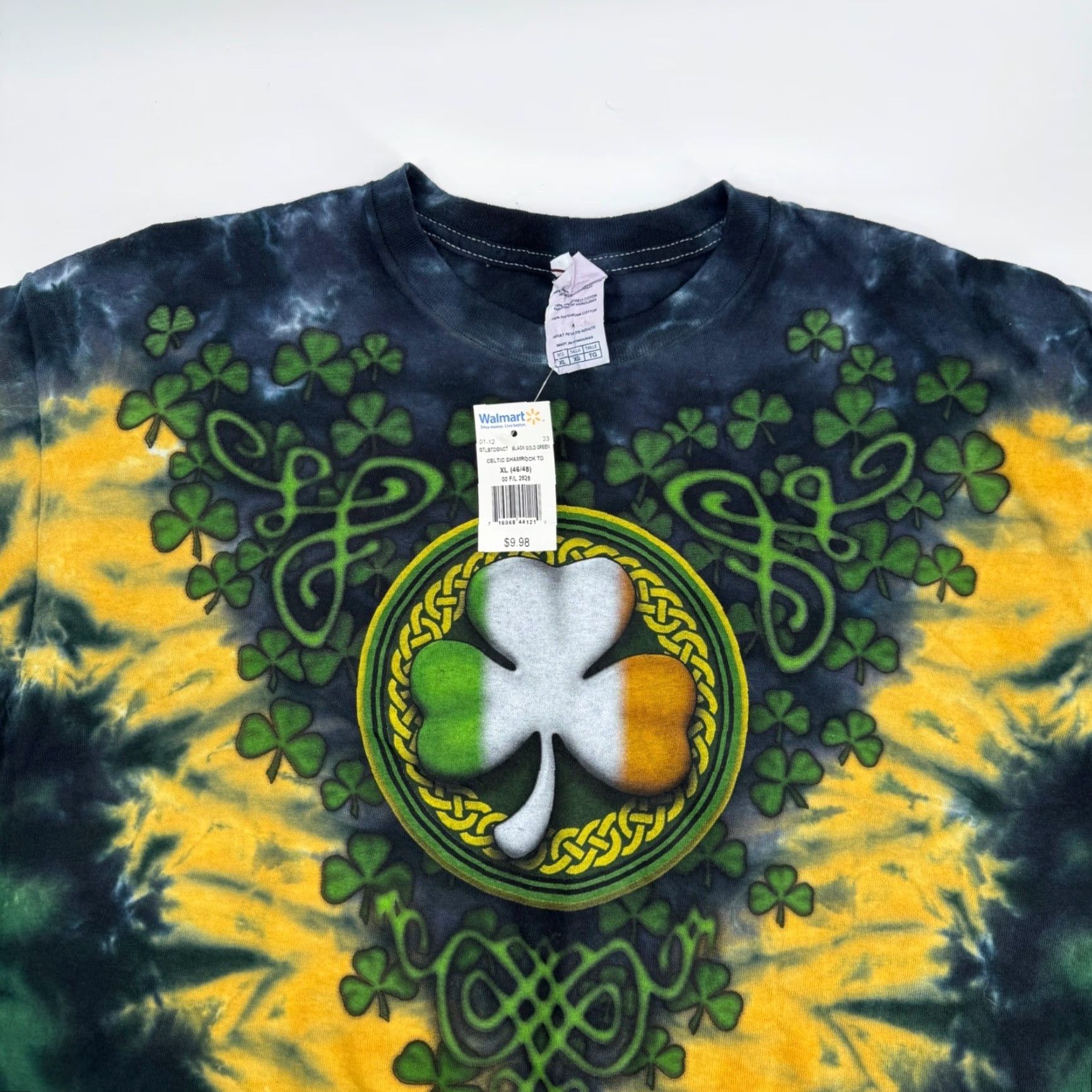 Liquid Blue VINTAGE? (no) Celtic Shamrock Tie Dye Shirt Mens XL Black Gold Green 2011 Liquid Blue NWT Size US XL / EU 56 / 4 - 2 Thumbnail