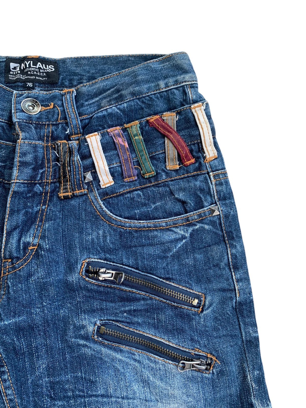 Japanese Brand NYLAUS DOUBLE WAIST MUDWAST DISTRESSED DENIM Size US 29 - 9 Thumbnail