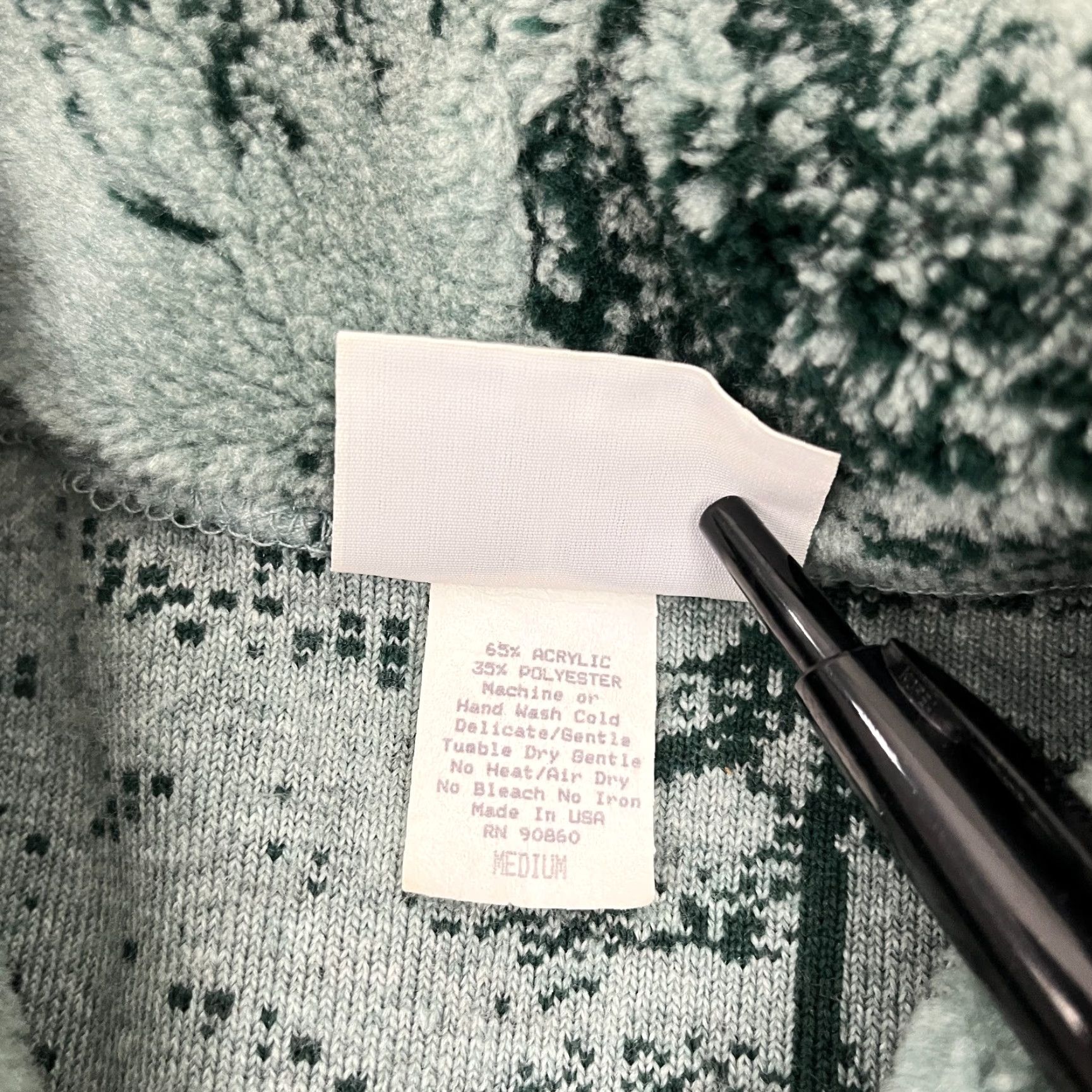 Vintage VTG Artisans Sweater Womens M Green Nature Forest Outdoor Fleece Fuzzy USA Made Green Size M / US 6-8 / IT 42-44 - 6 Thumbnail