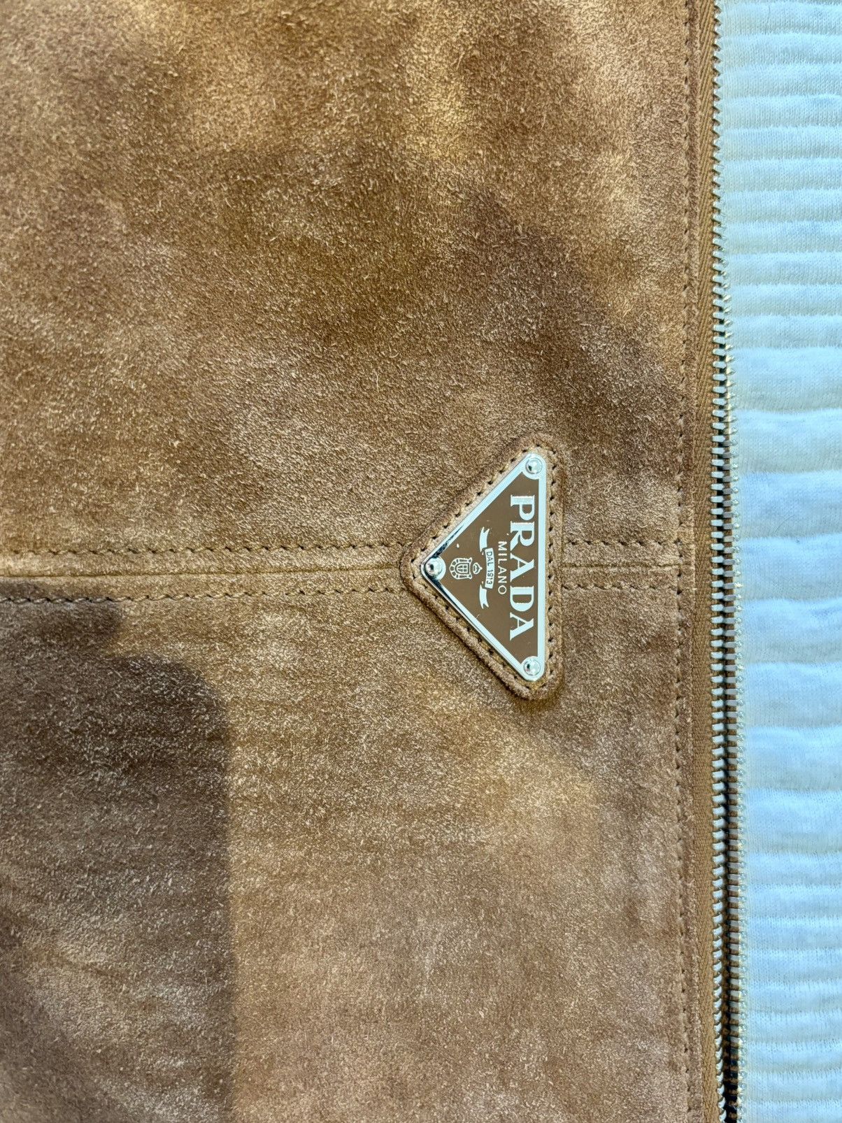 Prada Brown Suede Shoulder Bag Size ONE SIZE - 9 Thumbnail