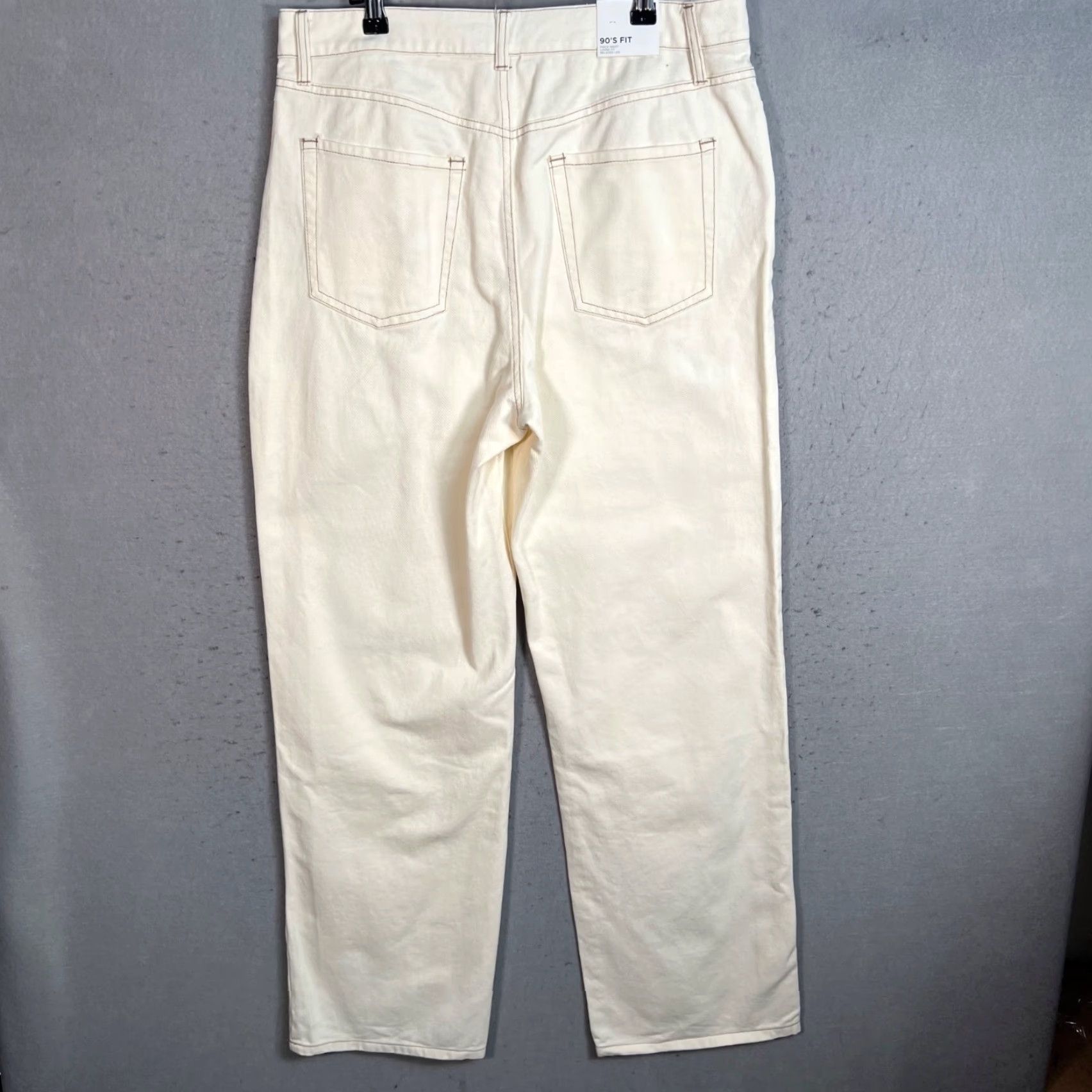 Forever 21 FOREVER 21 Premium 90s Fit High-Waist Cream Denim Jeans Mens 31 Size US 31 - 2 Thumbnail