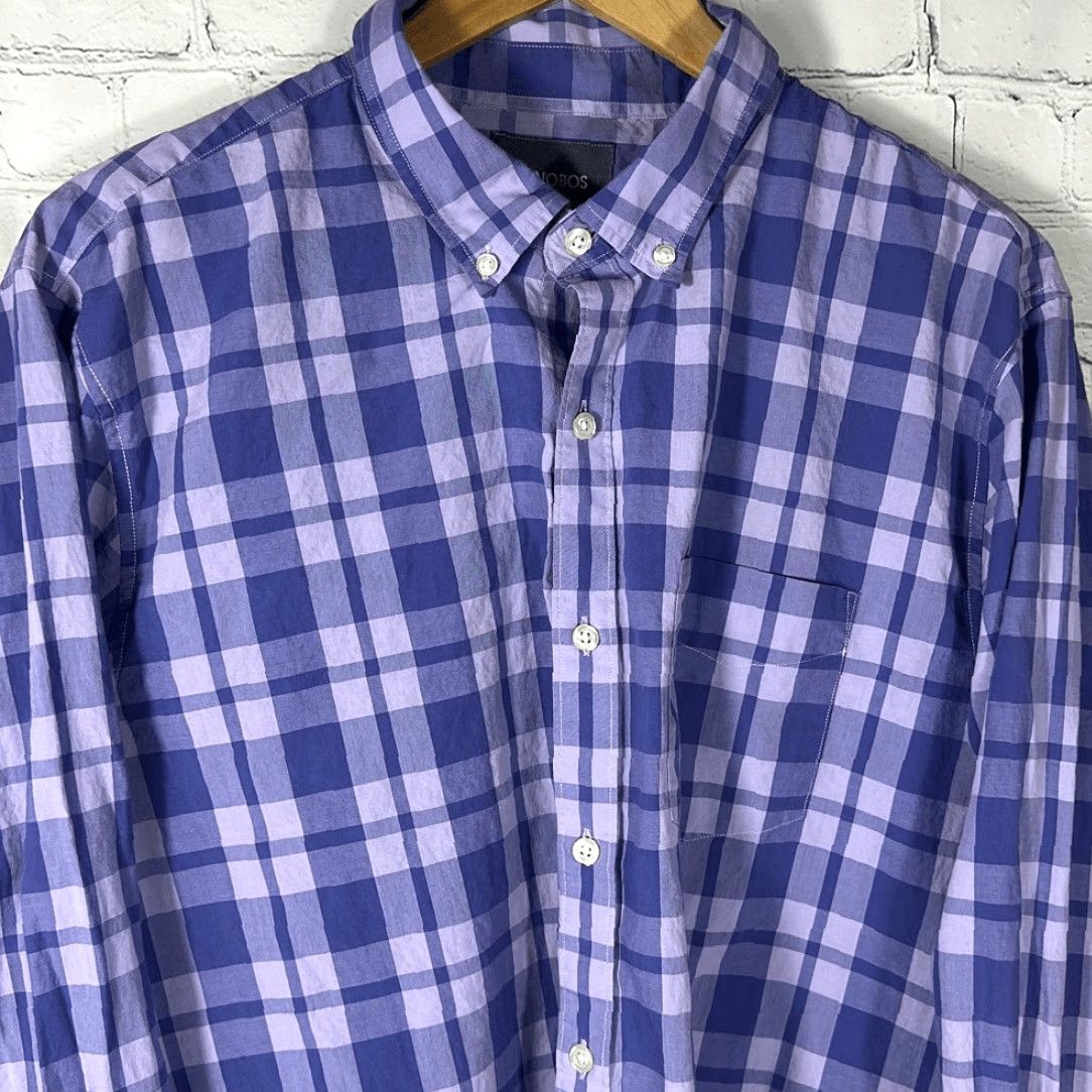 Bonobos Bonobos Mens Slim Fit Button-Down Long Sleeve Shirt XL Purple Size US XL / EU 56 / 4 - 2 Thumbnail