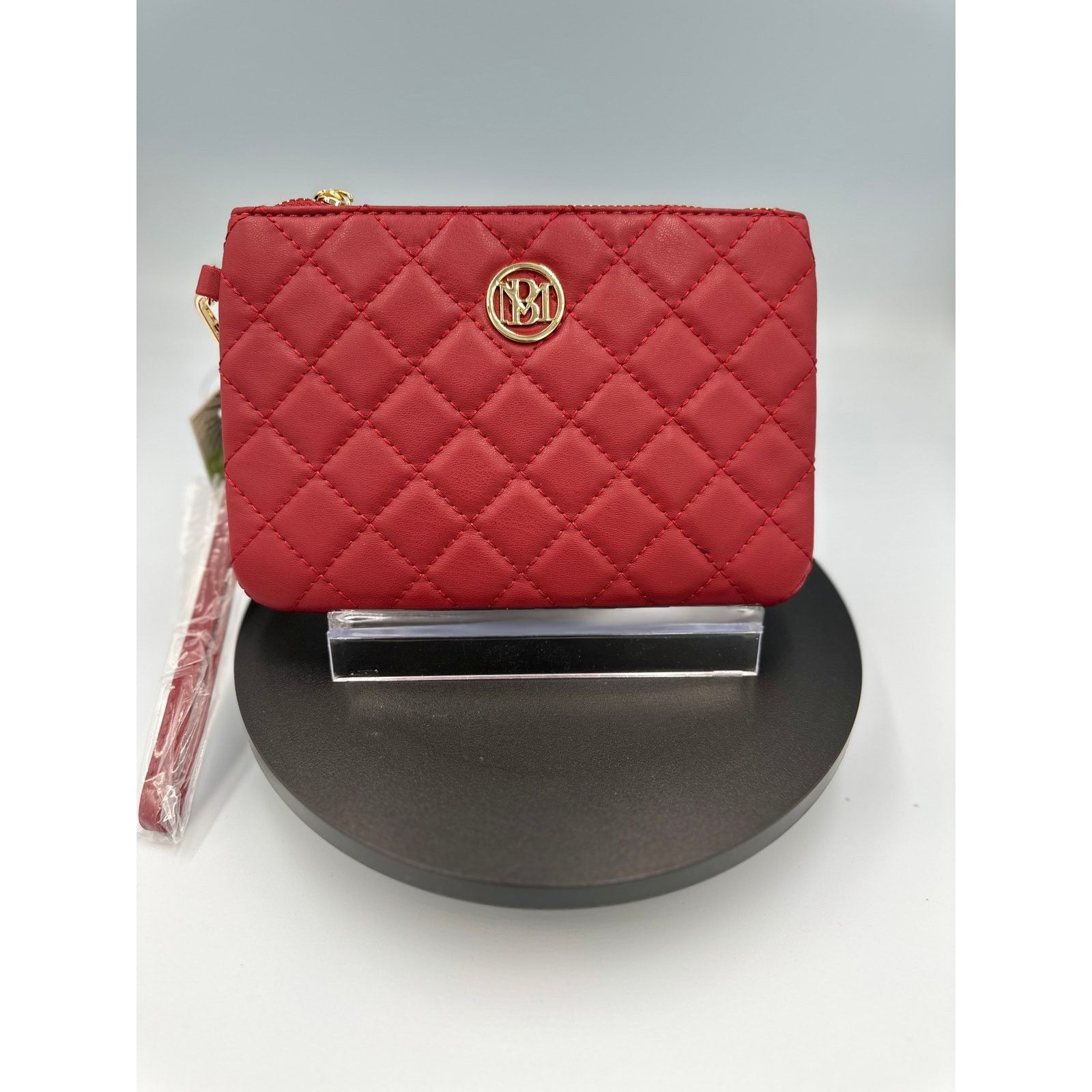 Badgley Mischka Badgley Mischka Quilted Clutch - Brick Red Size ONE SIZE - 3 Thumbnail