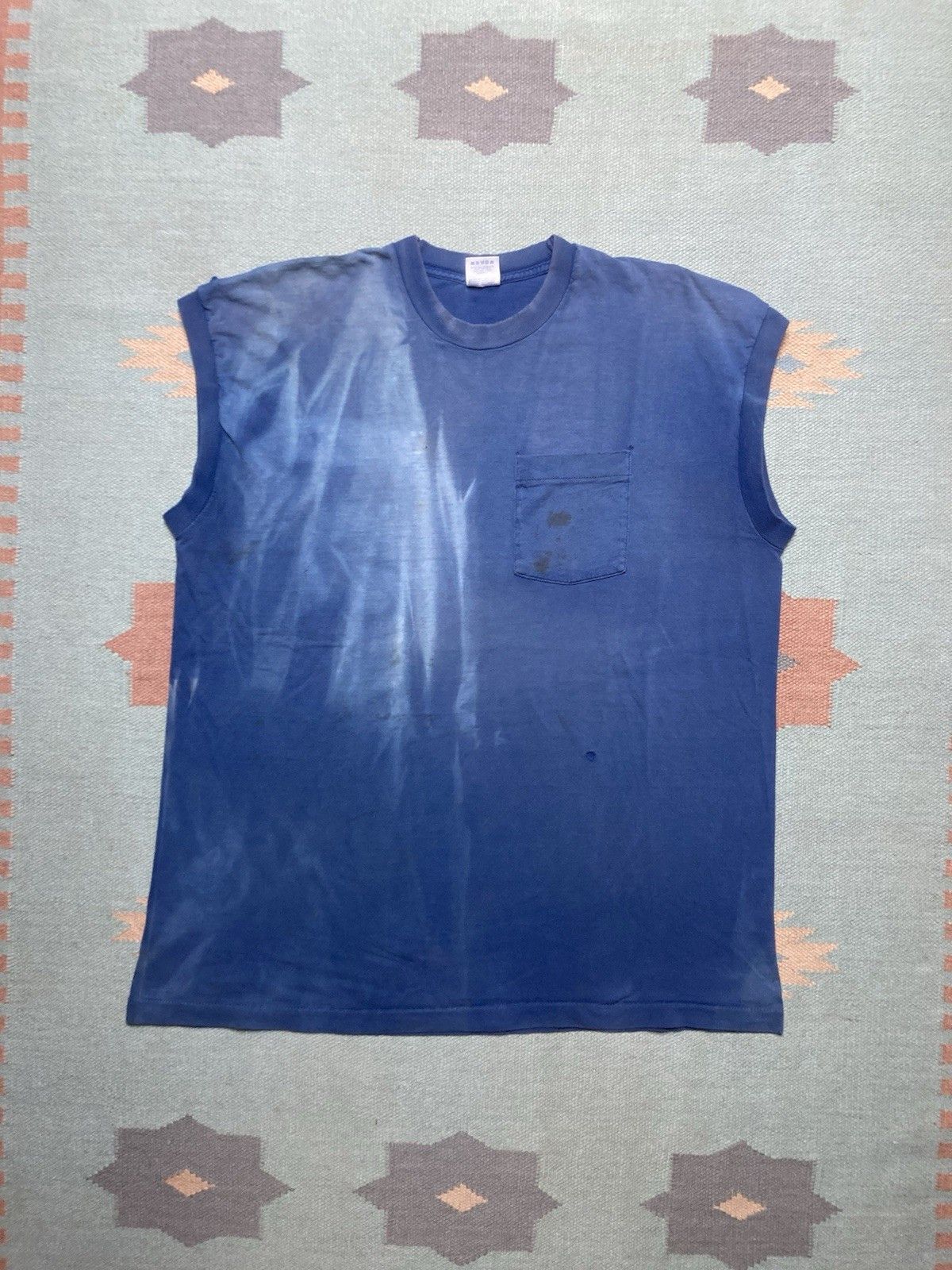 Vintage Vtg 80s tank top t shirt BVD beach faded blue distressed XXL Size US XXL / EU 58 / 5 - 1 Thumbnail