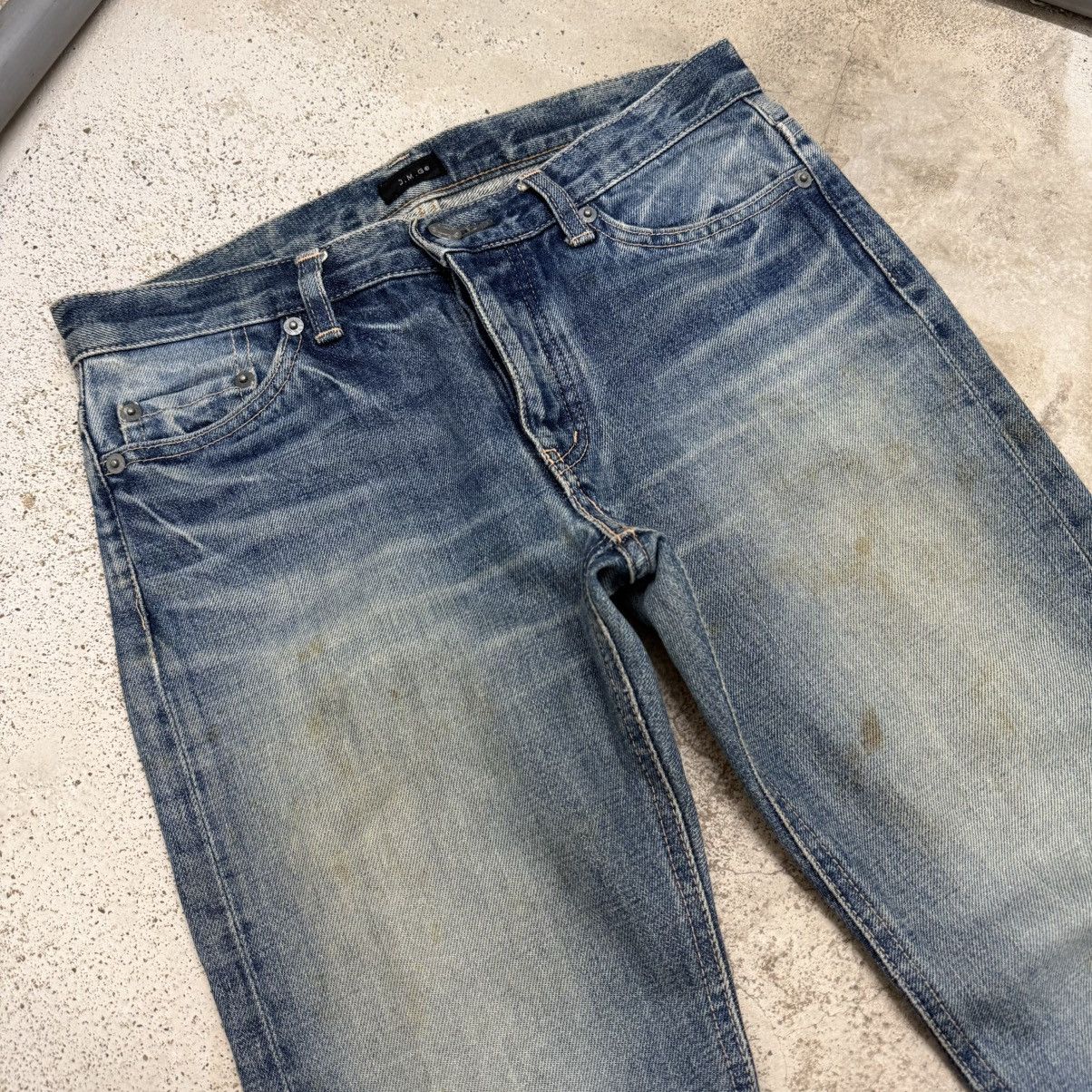 Japanese Brand DMG Buttonfly Slim Straight Distressed Denim Pants Size 26" / US 2 / IT 38 - 4 Thumbnail
