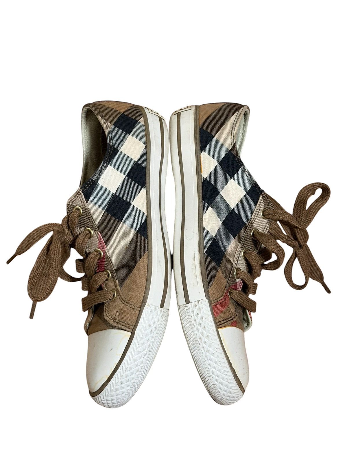 Burberry Burberry Novacheck Leather Sneakers/Burberry Canvas Sneakers Size US 7 / IT 37 - 8 Thumbnail