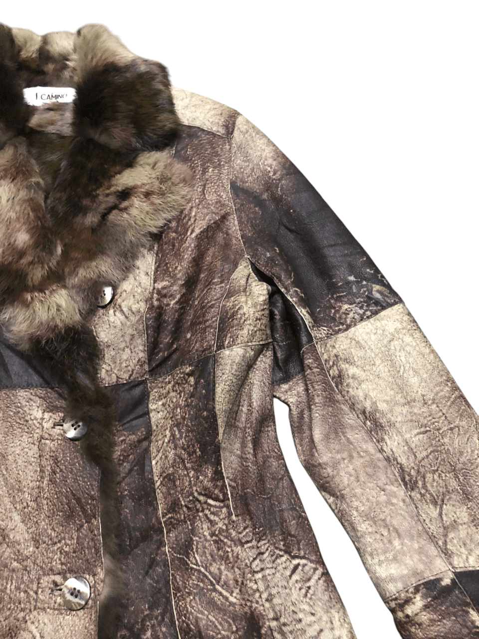 If Six Was Nine f.CAMINO Rabbit Patchwork Fur Coat Jacket Size XS / US 0-2 / IT 36-38 - 6 Thumbnail