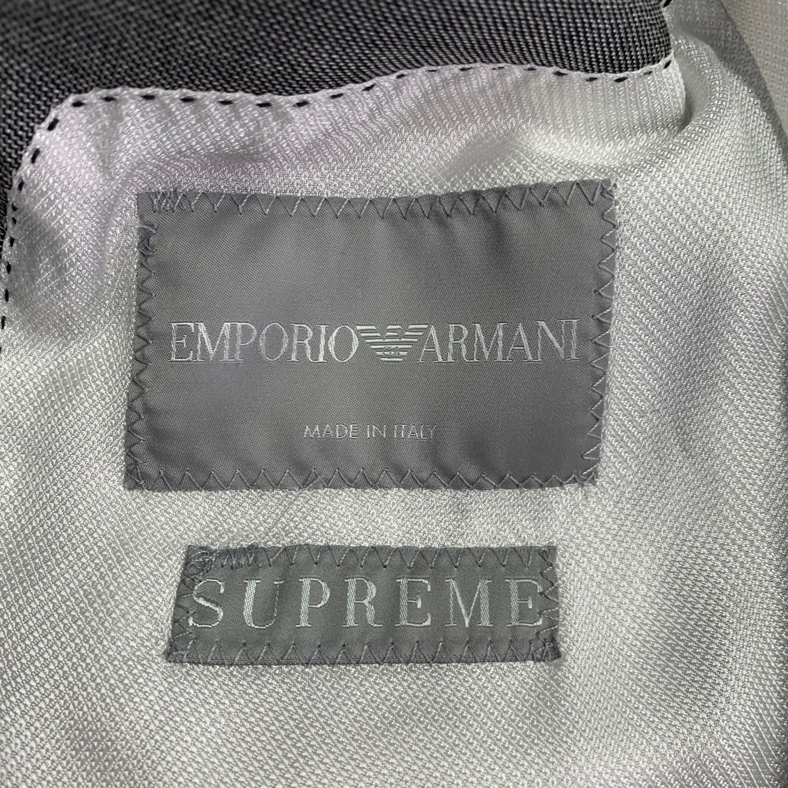 Emporio Armani EMPORIO ARMANI Size 36 Grey Solid Wool Silk Peak Lapel Suit Size 36S - 6 Thumbnail