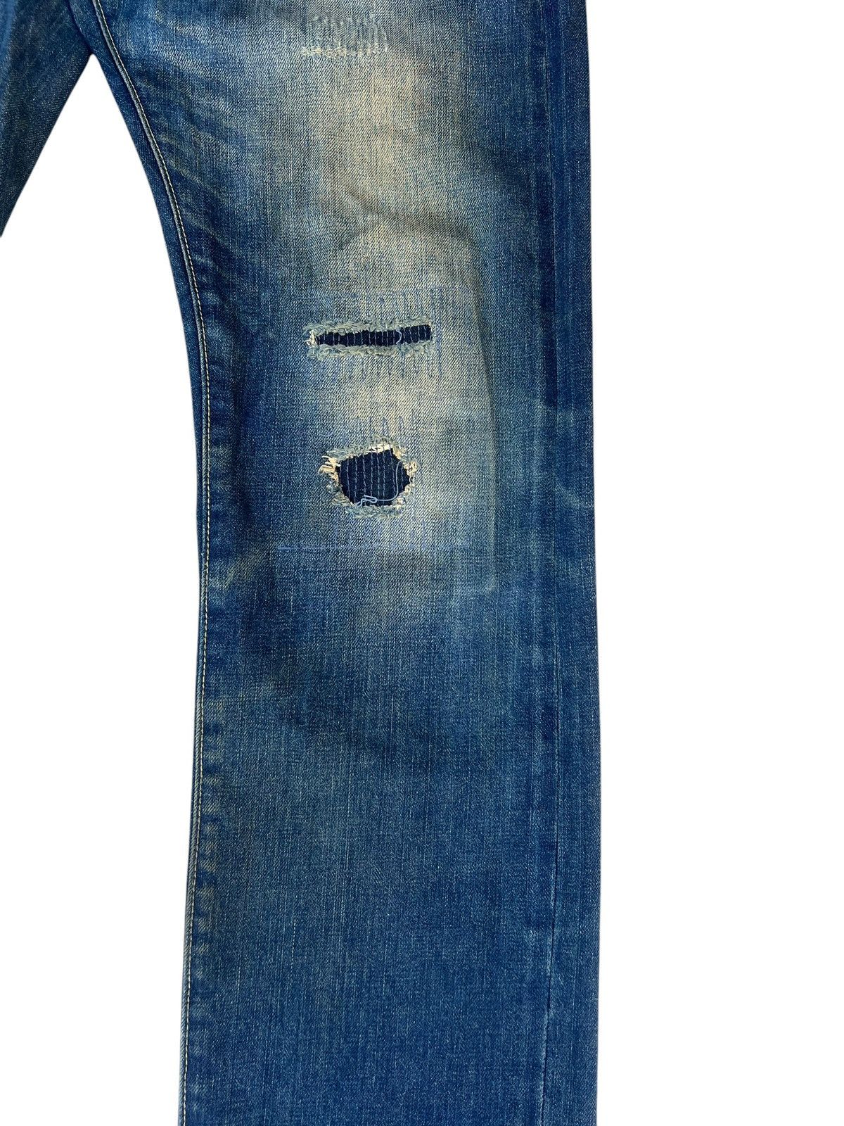 Le Grande Bleu (L.G.B.) Purple&Yellow Japan Dirty Mud Denim Straight Jeans Size US 32 / EU 48 - 10 Thumbnail