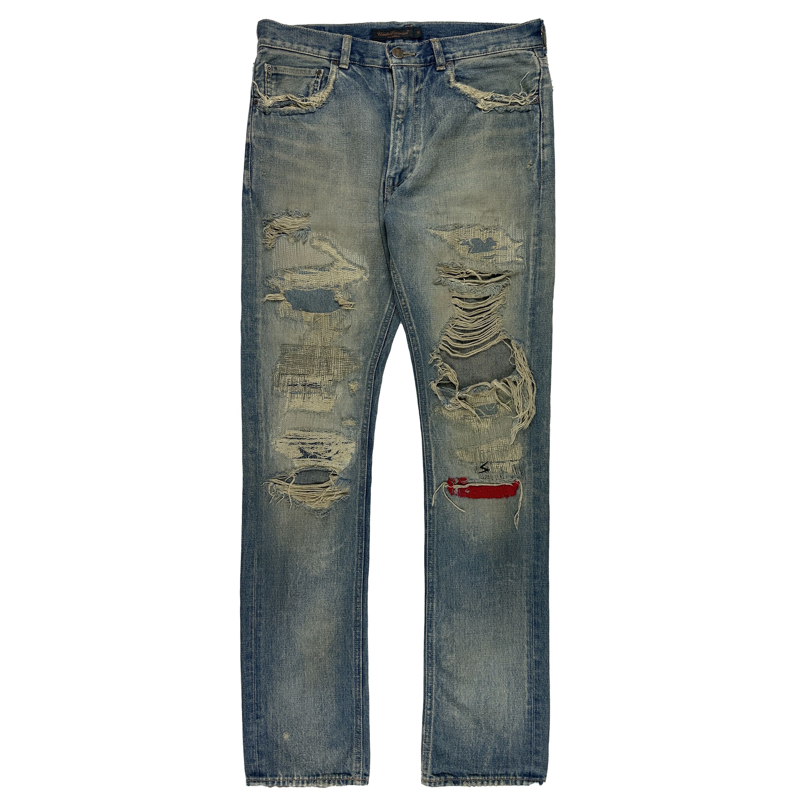 Image of Undercover Aw04 Red Yarn 68 Jeans in Blue, Men's (Size 30)