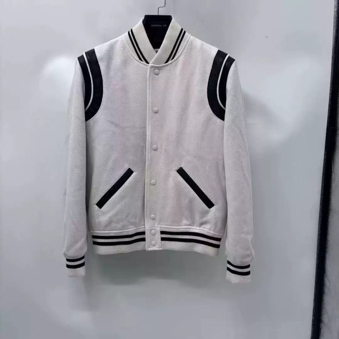Saint Laurent white baseball uniform