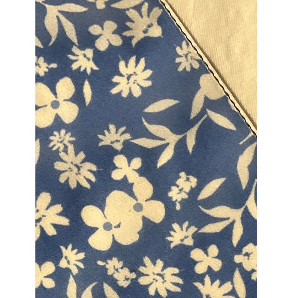 Other One of a Kind Silk Scarf Manufacture Sample Blue Flowers Size ONE SIZE - 4 Thumbnail