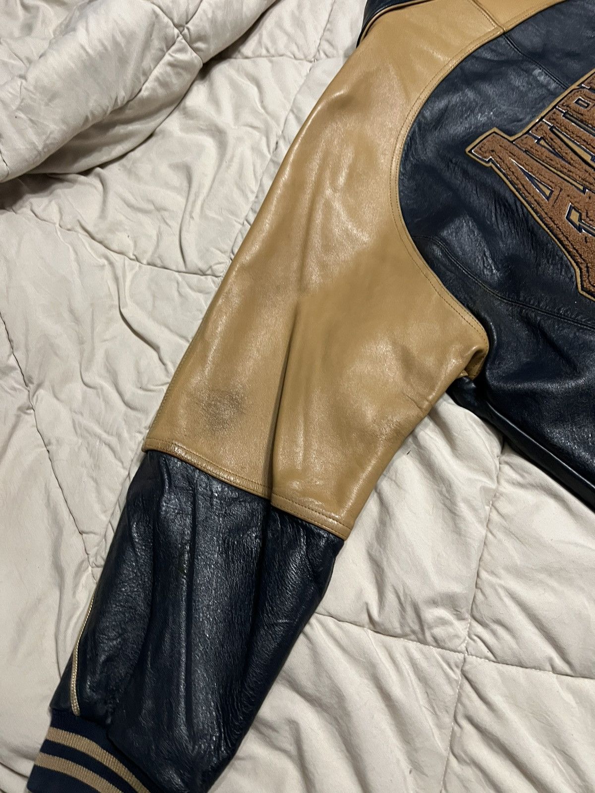 Avirex Vintage Avirex dark blue and beige leather jacket 3xl Size US XXL / EU 58 / 5 - 12 Thumbnail