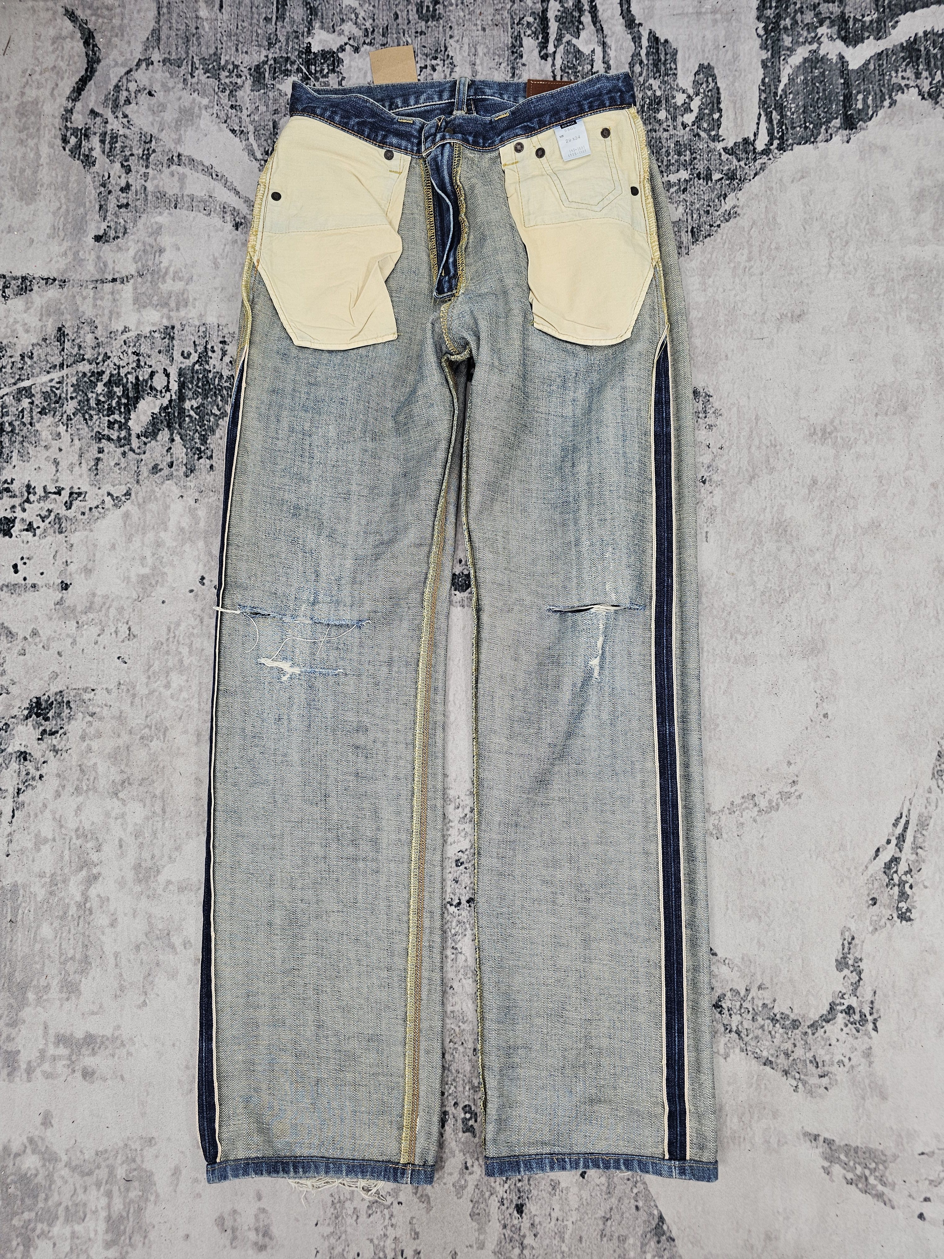 Edwin EDWIN 505 X Selvedge Redline Faded Ripped Jeans JB0316 Size US 30 / EU 46 - 2 Thumbnail