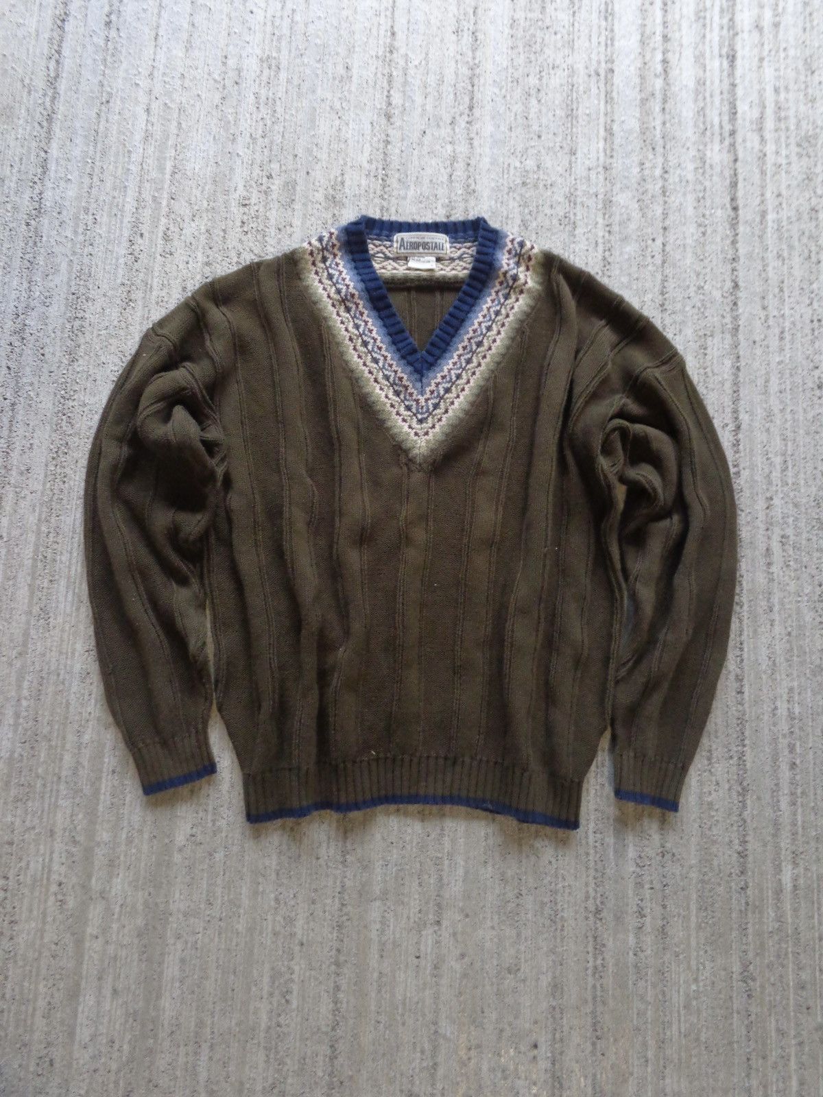 Japanese Brand × Vintage Aeropostale 2000s ribbed pretty v neck sweater Size US L / EU 52-54 / 3 - 2 Thumbnail