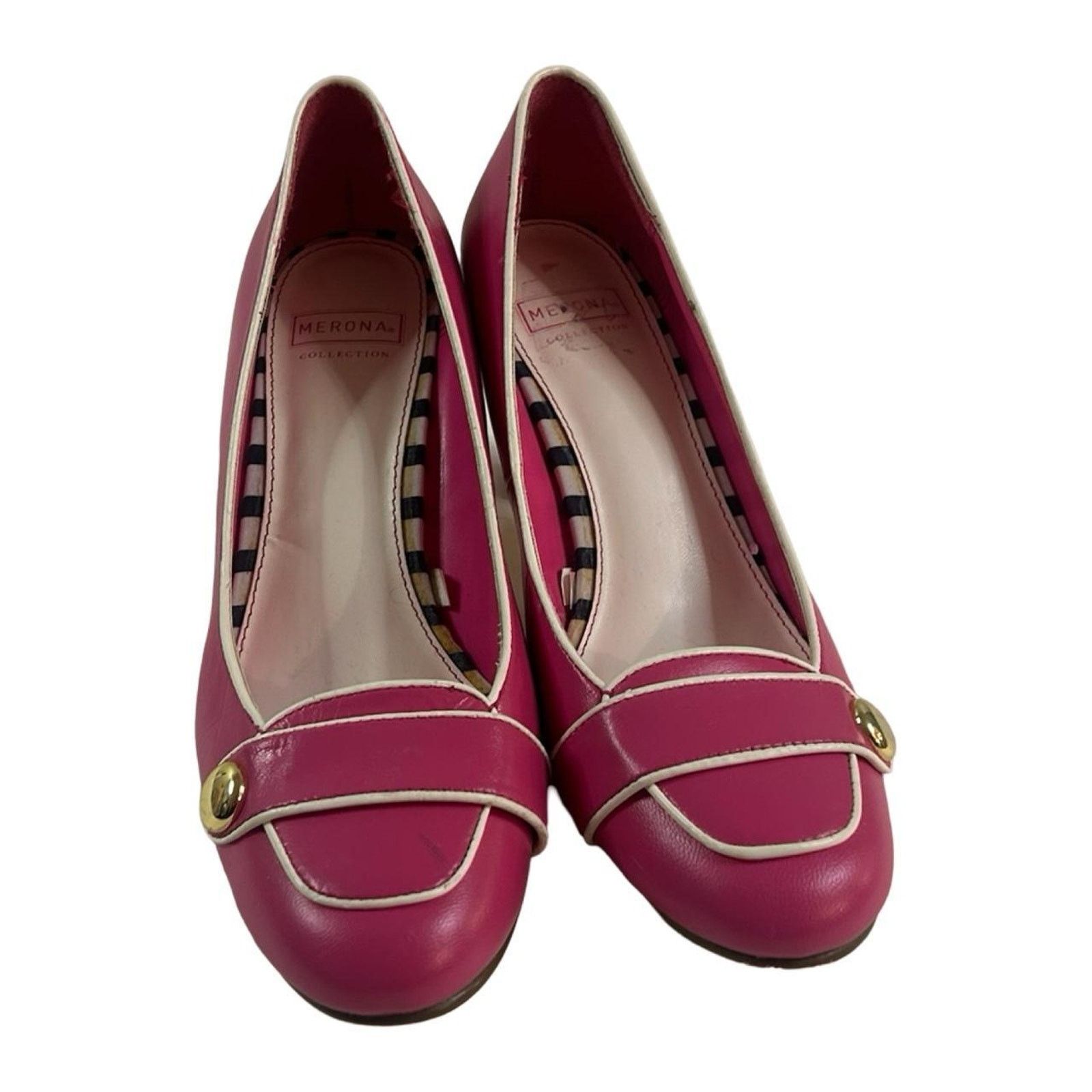 Merona Y2k loafer heels office siren sz 6.5 pink by merona Size US 6.5 / IT 36.5 - 6 Thumbnail