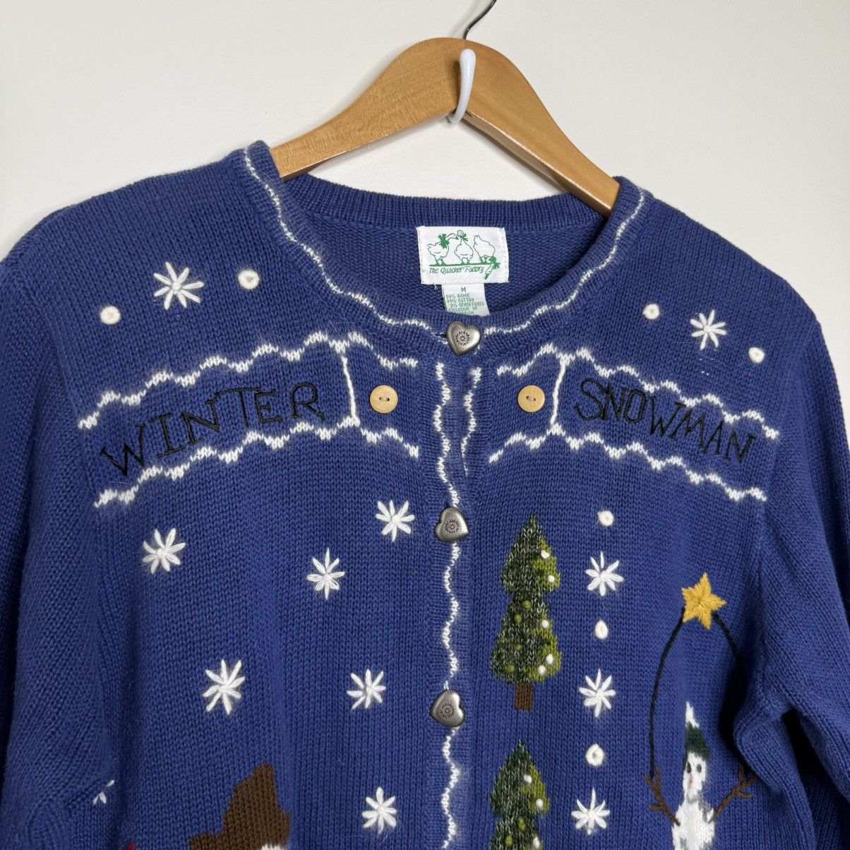 Vintage Vintage The Quacker Factory Snowman Sweater Blue Sz Medium Size M / US 6-8 / IT 42-44 - 4 Thumbnail