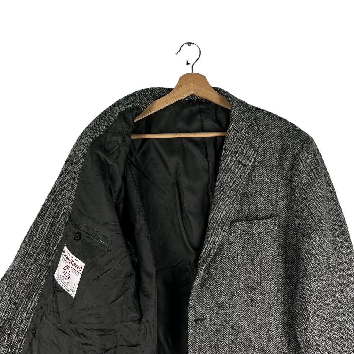 Harris Tweed 🔥VINTAGE WOOL JACKET HARRIS TWEED HERRINGBONE DOUBLE BREAST Size US M / EU 48-50 / 2 - 8 Thumbnail