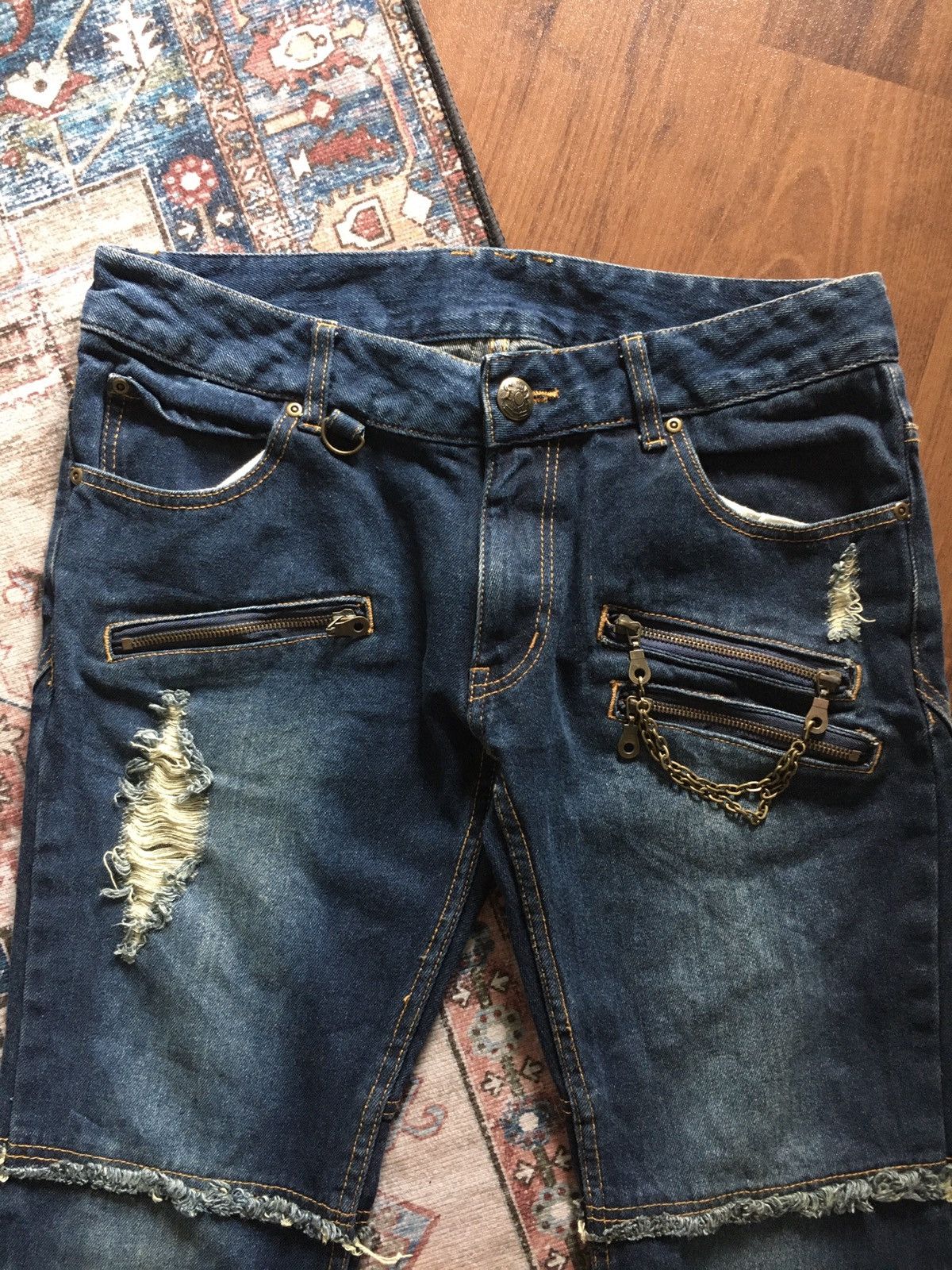 If Six Was Nine × Japanese Brand × Le Grande Bleu (L.G.B.) Roi Franc Flared Denim Pants Size US 34 / EU 50 - 10 Thumbnail