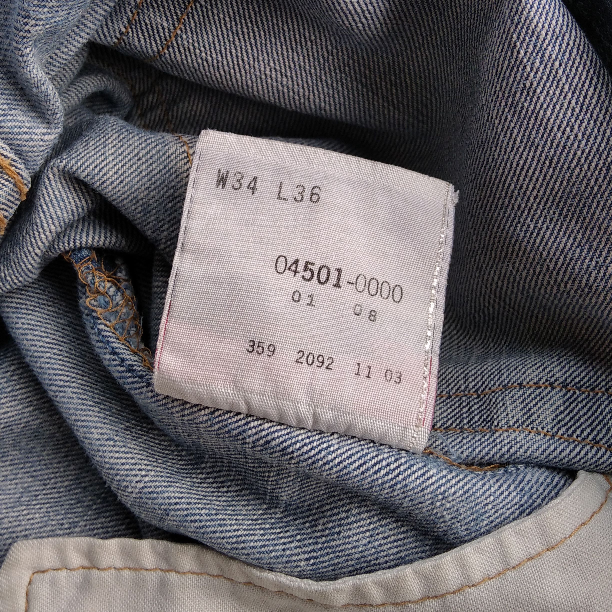 4GSELLER Vintage Early 00's LEVIS 501 Thrashed Jeans Size US 34 / EU 50 - 9 Thumbnail