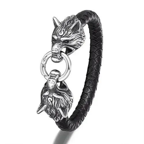 Genius Pieces Double Dragon Wolf Head Bracelet Size ONE SIZE - 1 Thumbnail