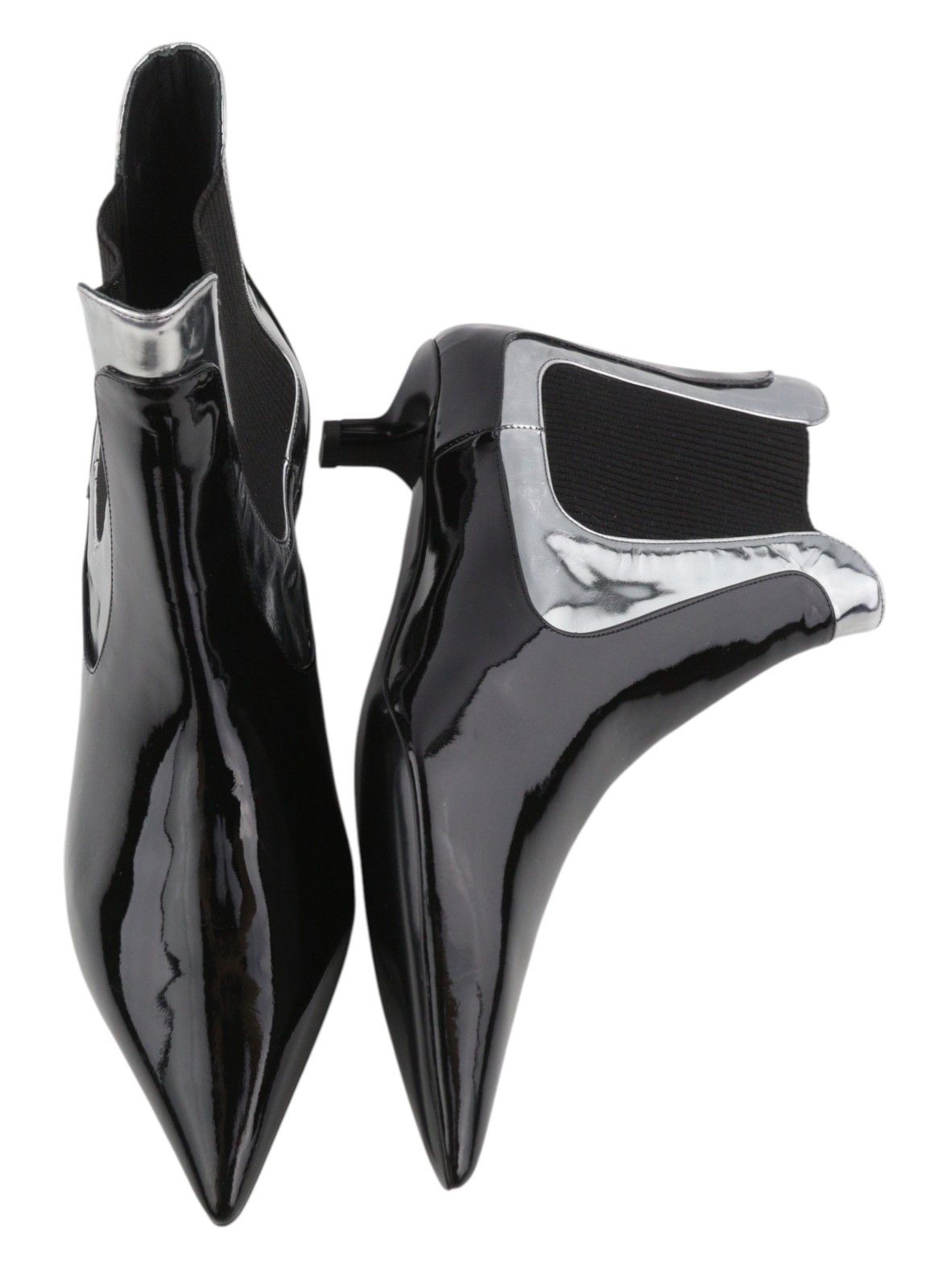 Emporio Armani EU37 Black Patent Leather Pointed Heel Shoes 85927 Size US 6 / IT 36 - 4 Thumbnail