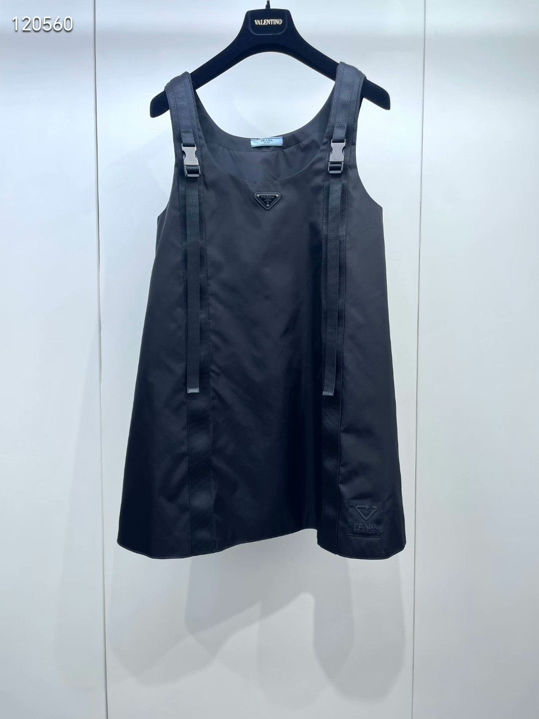 Prada Prada Black Nylon Triangle Logo Dress Size S / US 4 / IT 40 - 1 Thumbnail