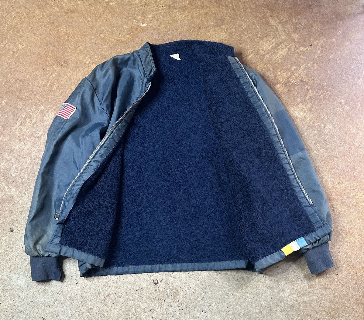 Vintage Vintage 70s Grenade Pull Ring Zip Fleece Lined Bomber Jacket Size US XL / EU 56 / 4 - 2 Thumbnail