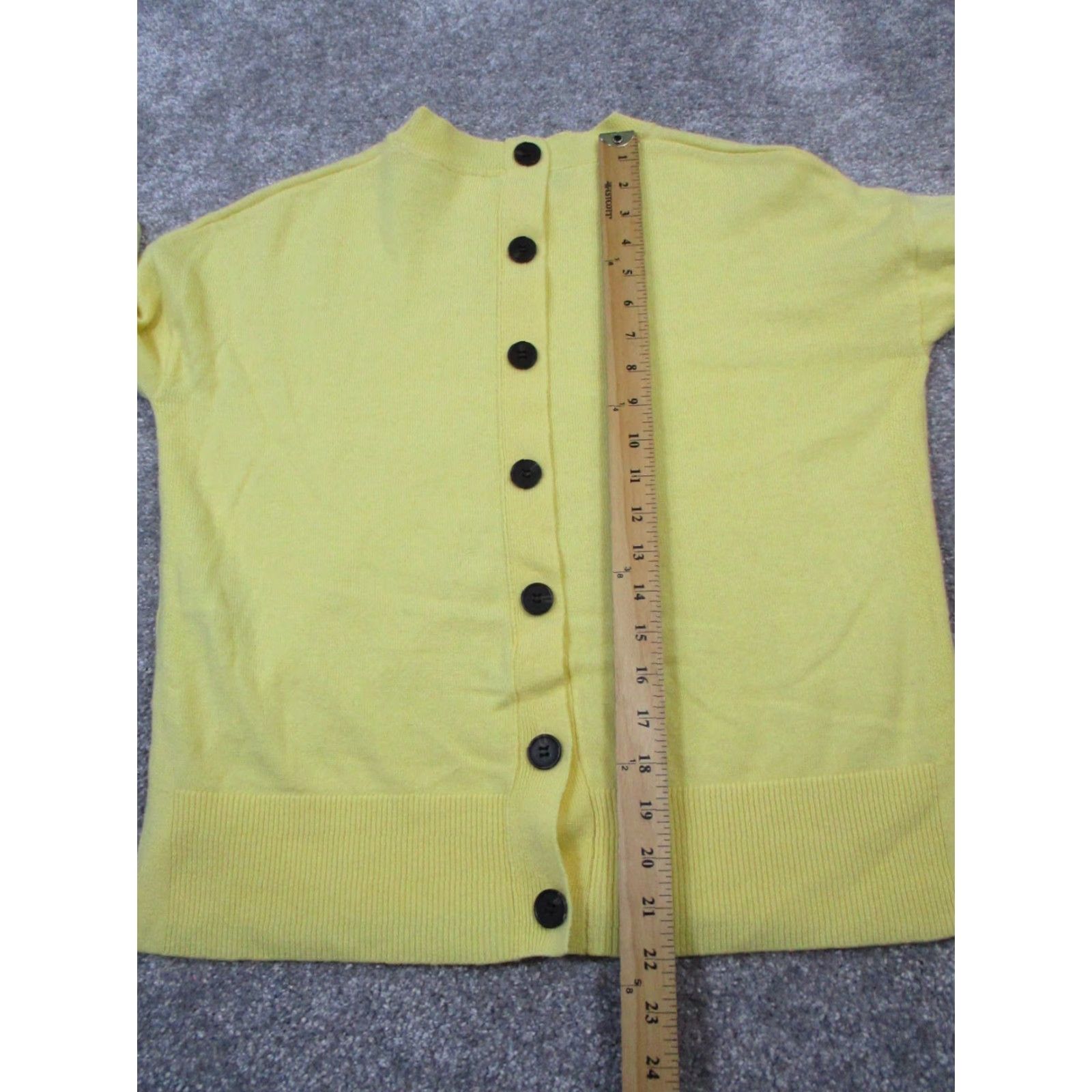 Vintage Hobbs Womens XS Yellow Merino Wool Blend Knit Crew Neck Pullover Sweater - Casual, Long Sleeve, Solid Knit Size XS / US 0-2 / IT 36-38 - 7 Thumbnail