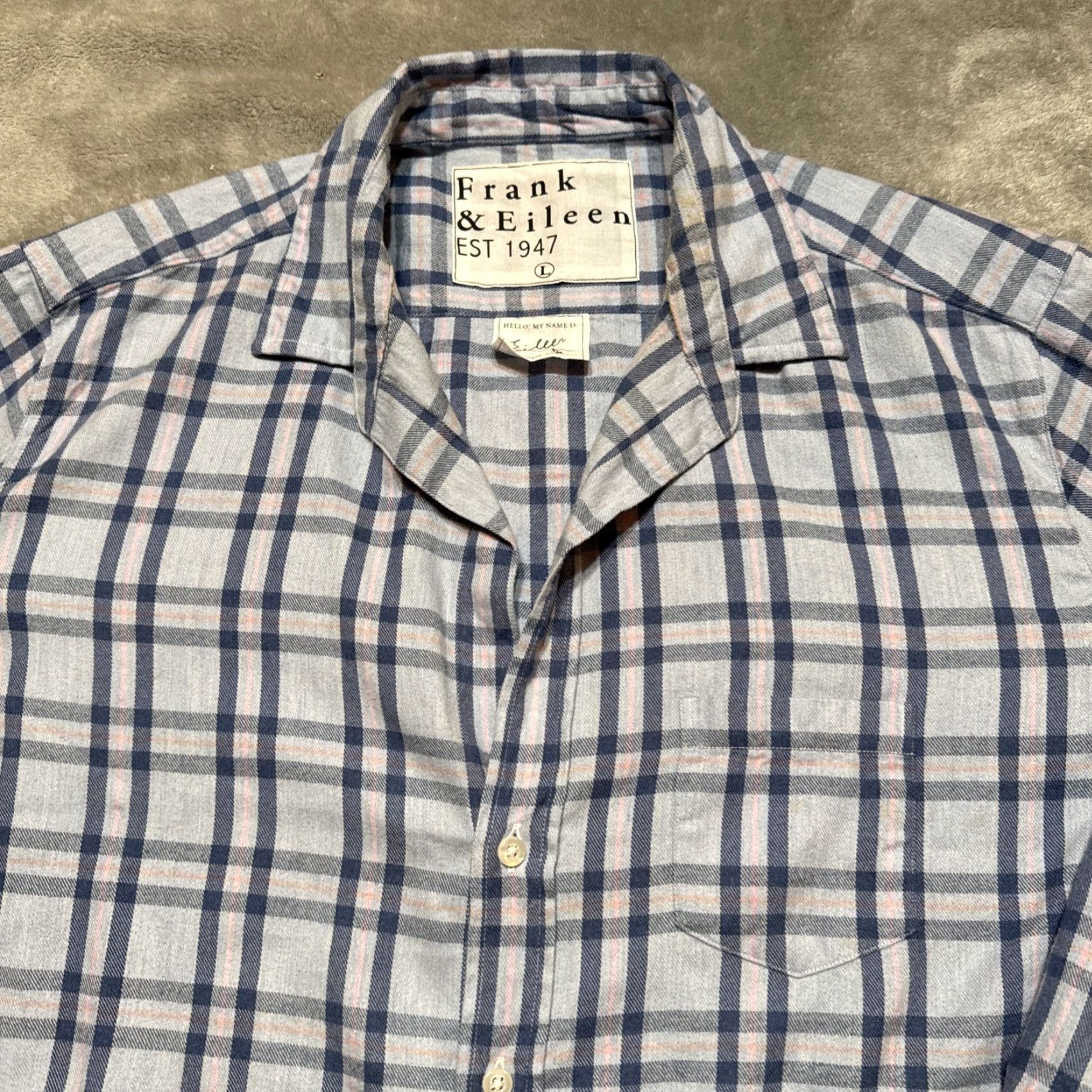 Frank & Eileen VINTAGE Frank & Eileen Shirt Womens L Blue Plaid Eileen Button Up Woven In Italy Luxury Size L / US 10 / IT 46 - 2 Thumbnail