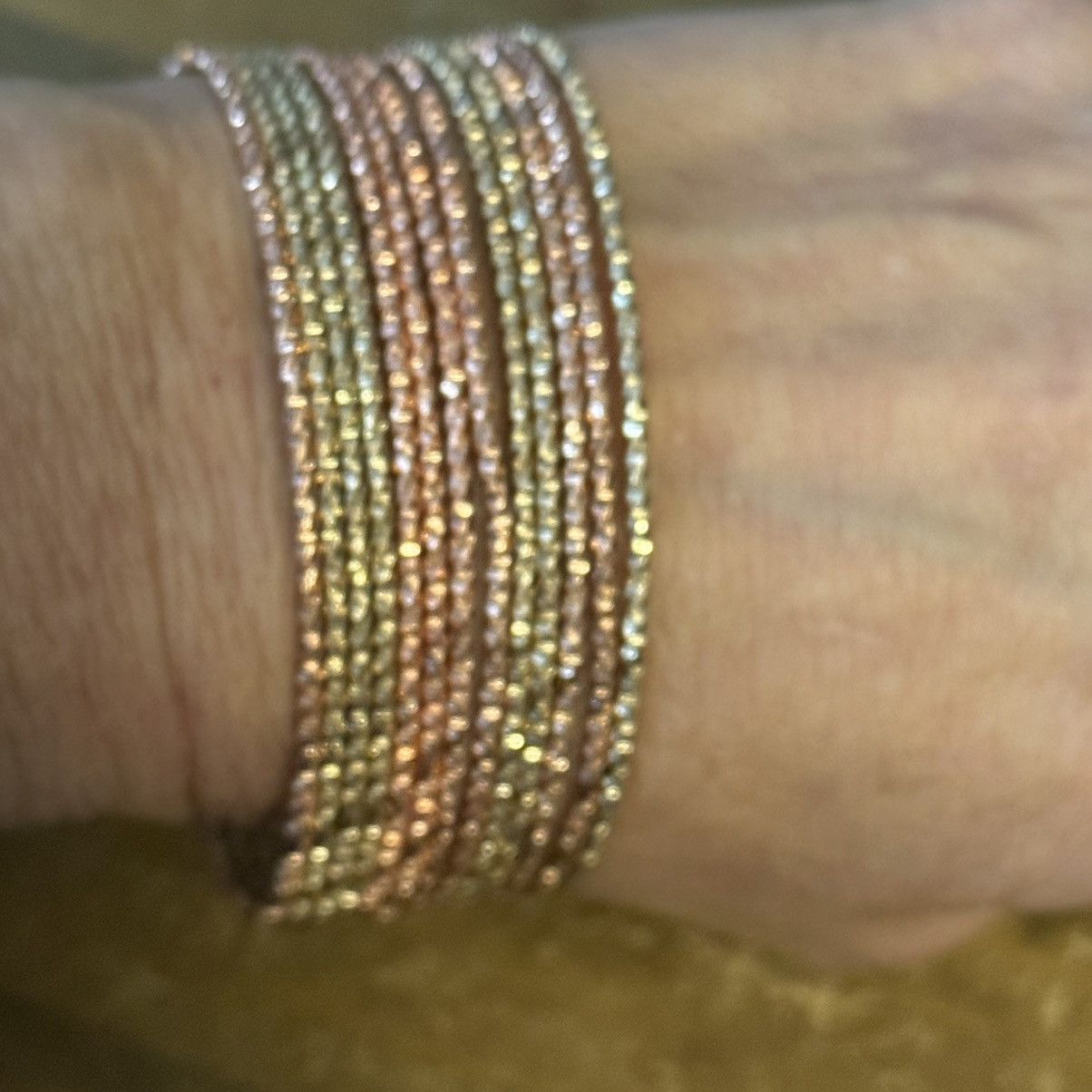 Other Rose gold and gold tone textured diamond cut bangle bracelet Size ONE SIZE - 3 Thumbnail