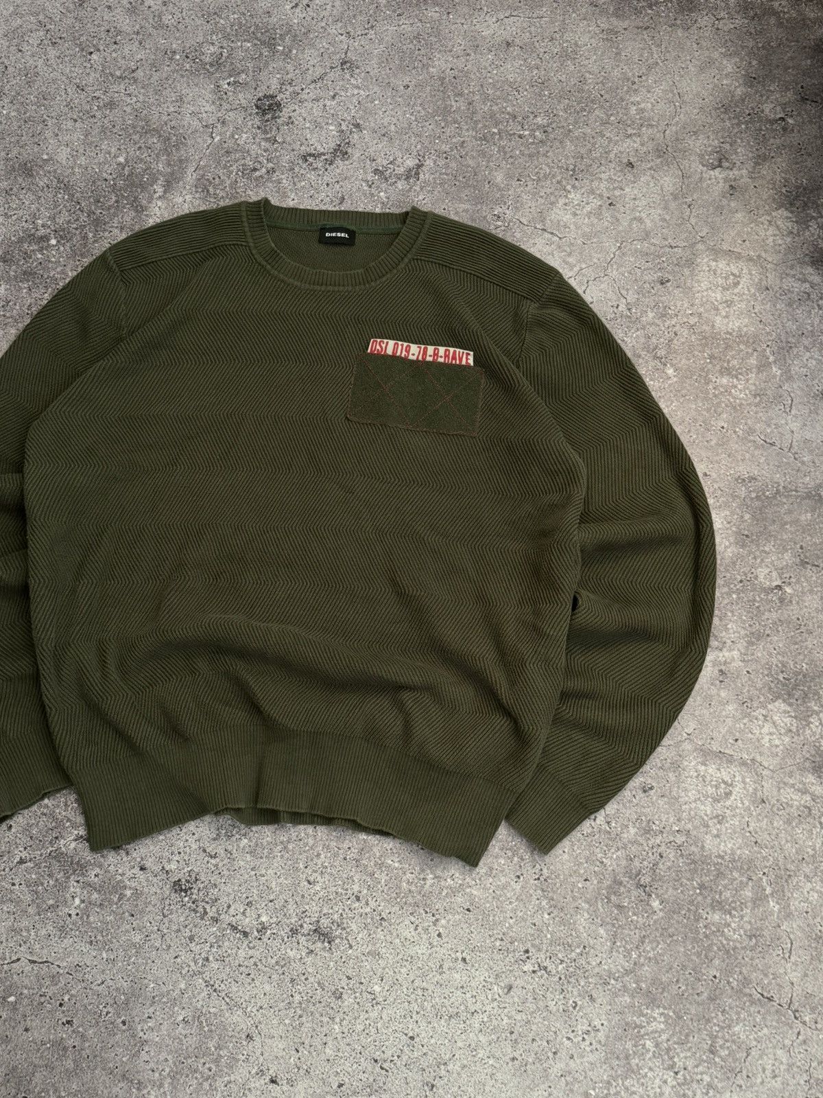 Diesel Vintage Diesel military style knitting sweater sweatshirt Size US XL / EU 56 / 4 - 2 Thumbnail