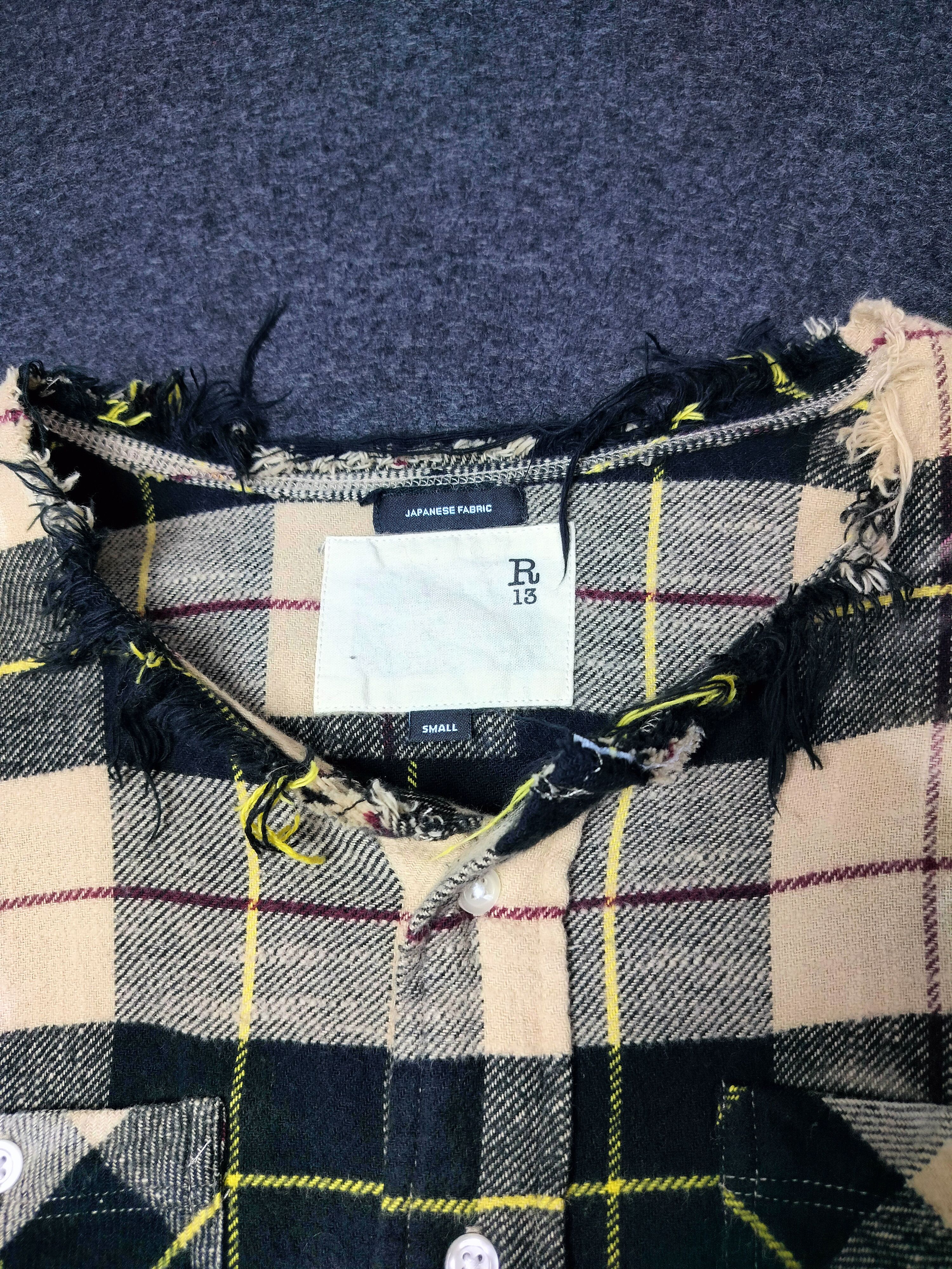 R13 R13 Beige Plaid Shredded Shirt Size S / US 4 / IT 40 - 7 Thumbnail