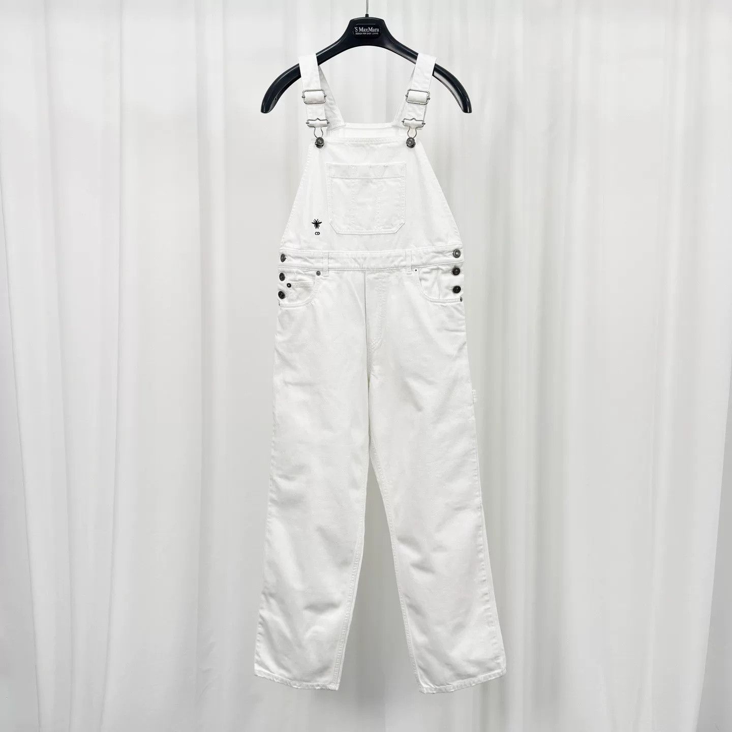 Dior Dior Embroidered Bee White Denim Overalls Size 34" / US 12 / IT 48 - 1 Thumbnail