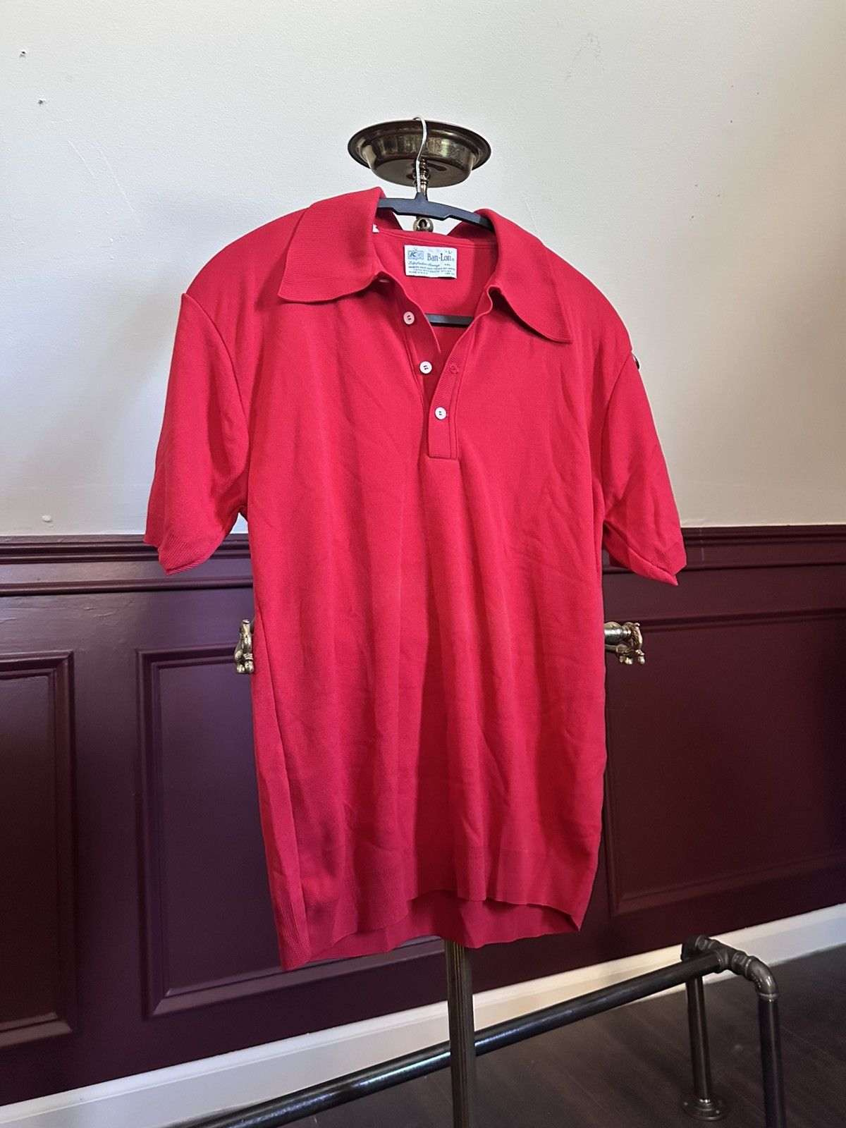 Vintage Ban-Lon MiUSA oversized pointed spread collar red polo shirt Size US M / EU 48-50 / 2 - 10 Thumbnail