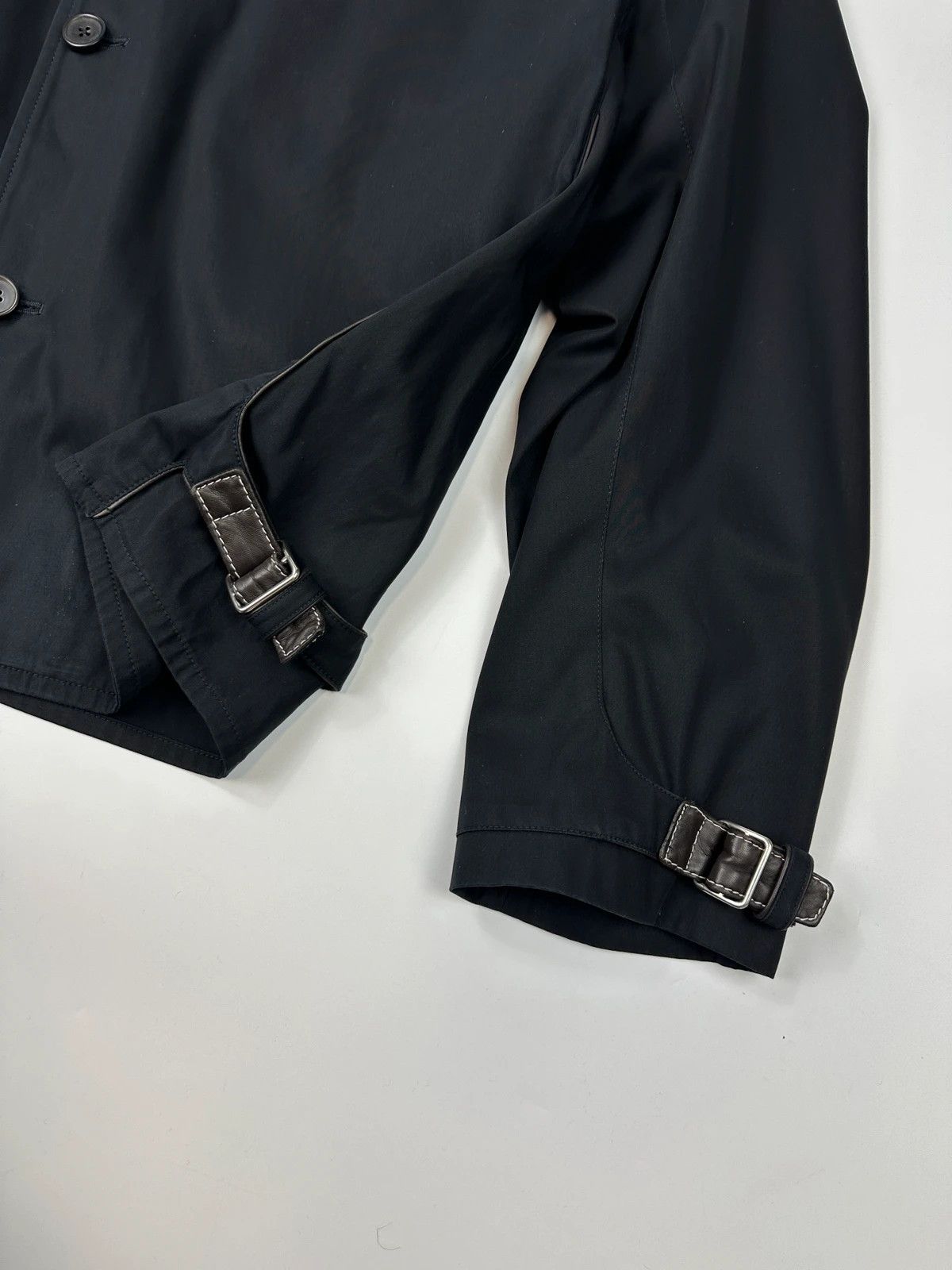 Hermes Hermès 00’s Navy Cotton & Leather Straps Buttons Up Jacket Size US L / EU 52-54 / 3 - 4 Thumbnail