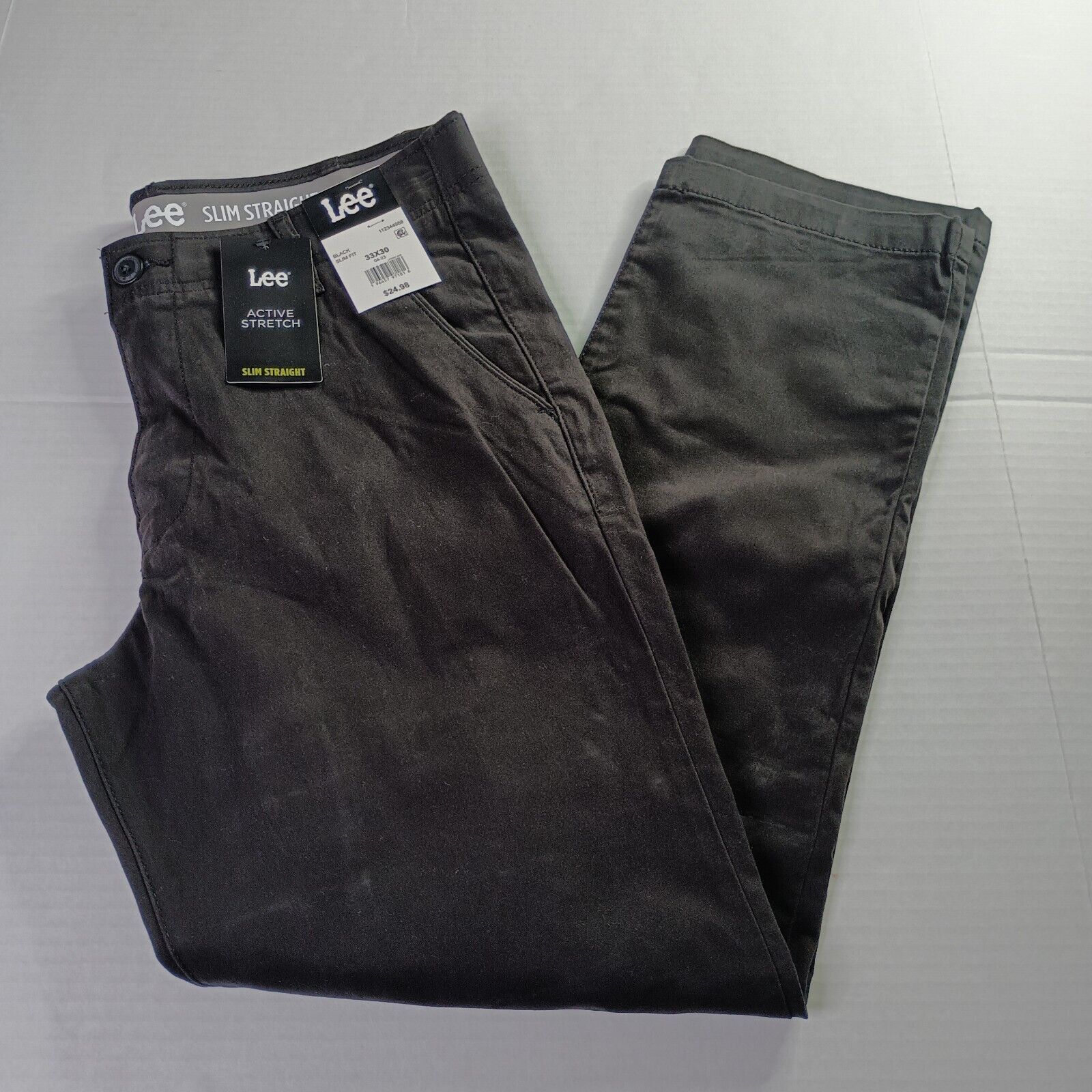 Lee Lee Chino Motion Flex Waist Pants Men's 33x30 Black Slim Fit Size US 33 - 1 Thumbnail