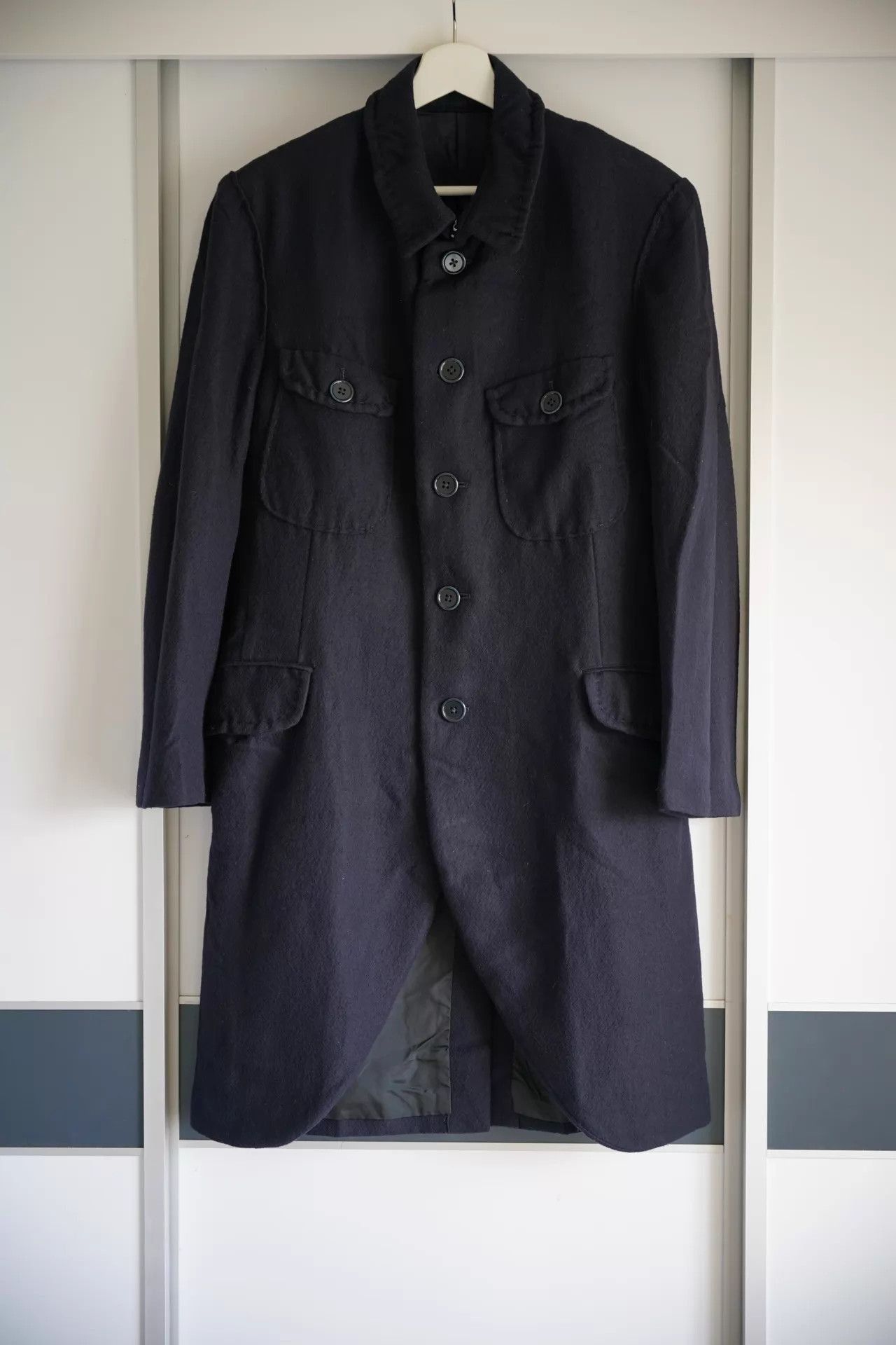 Yohji Yamamoto Blue Long Buttoned Coat Size M Size US M / EU 48-50 / 2 - 1 Thumbnail