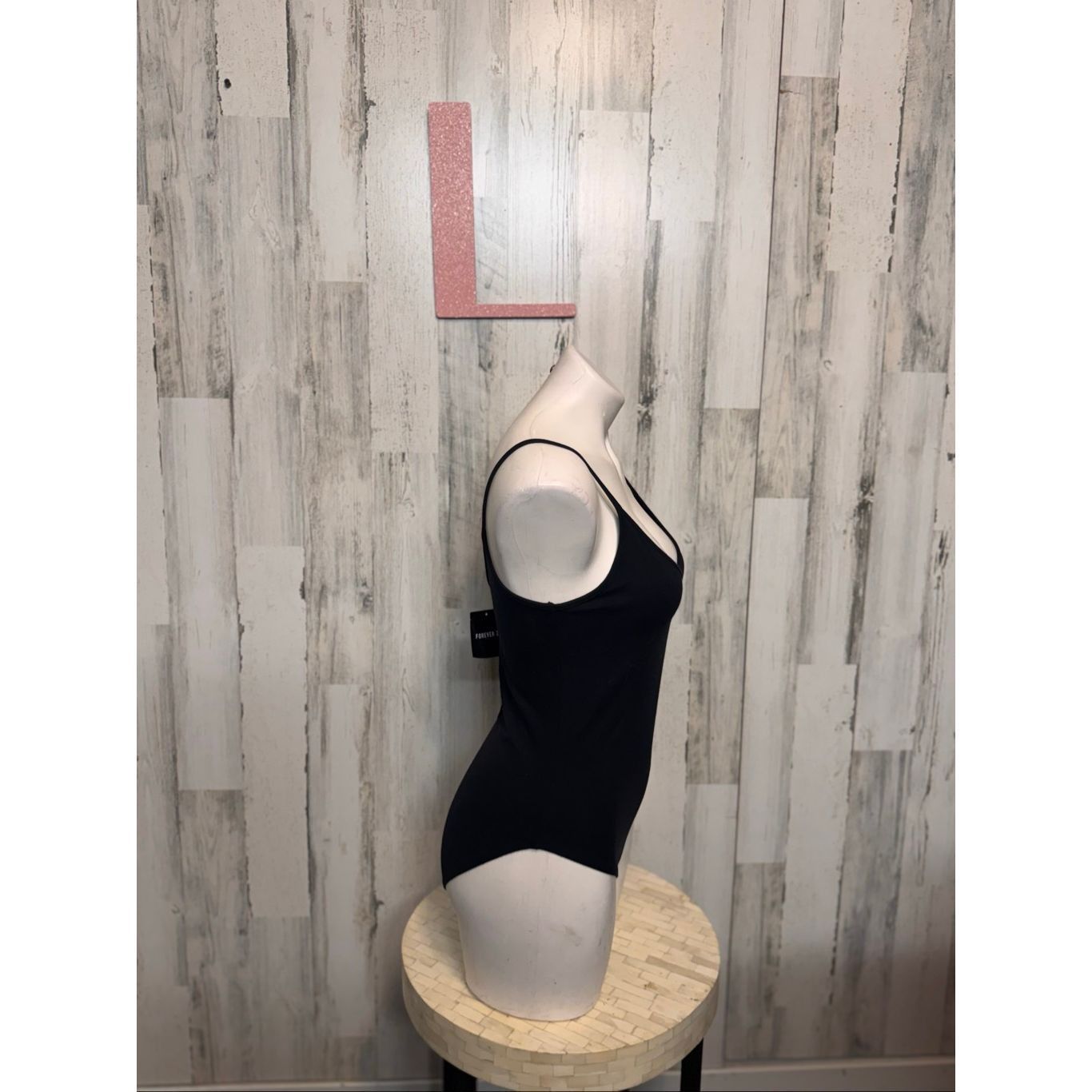 Forever 21 Forever 21 Black Stretch Spaghetti Strap Bodysuit – Basic Ev Size L / US 10 / IT 46 - 7 Thumbnail