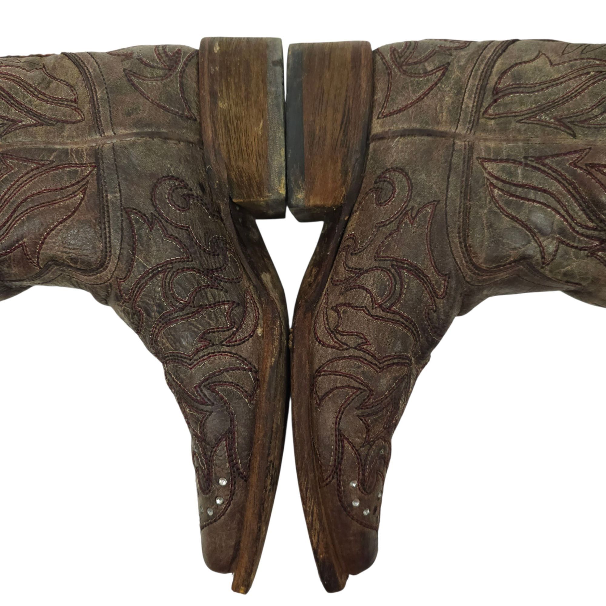 Corral Corral Western Boots Leather Women 6.5M Cross Stud Size US 6.5 / IT 36.5 - 14 Thumbnail