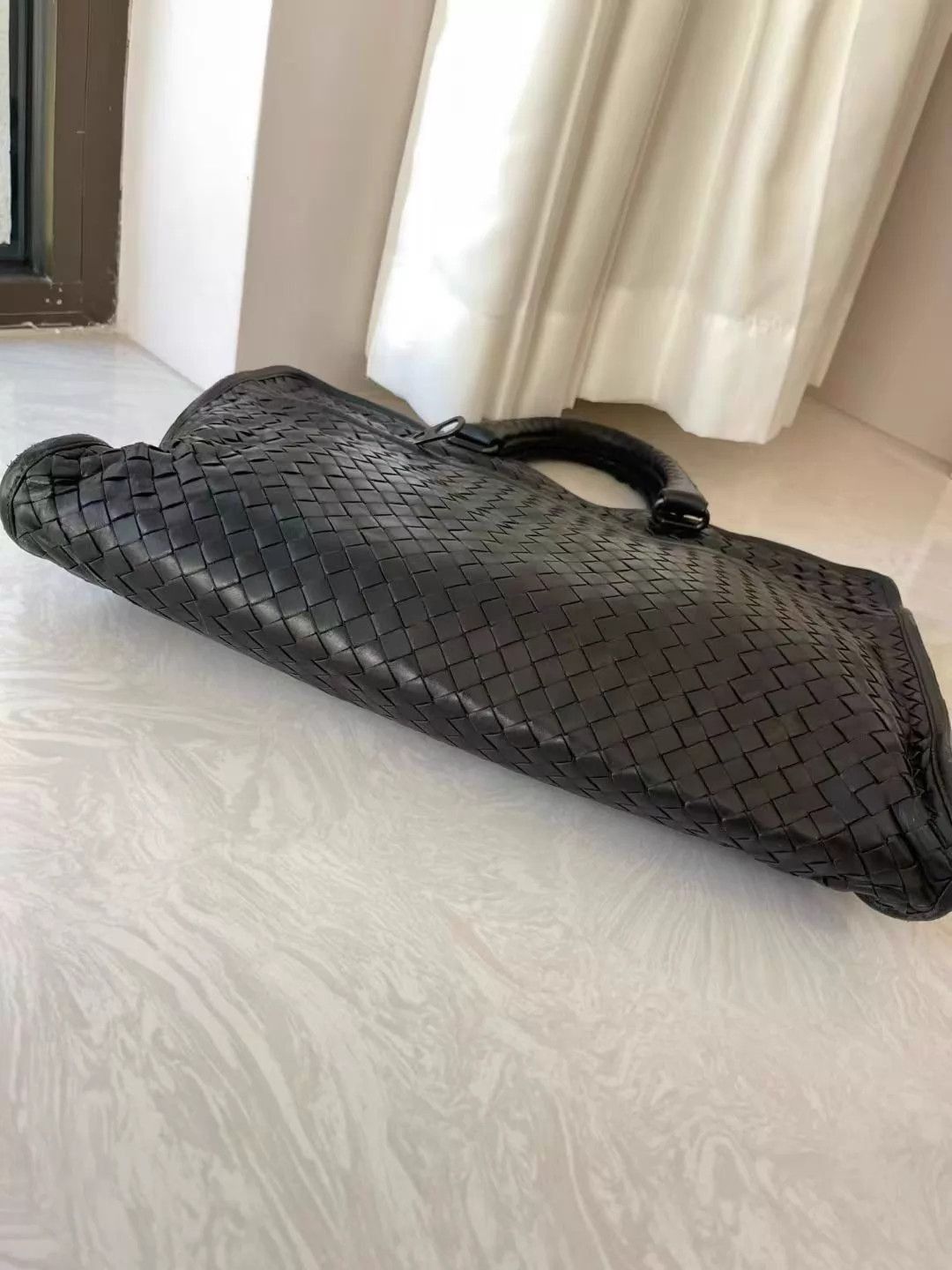 Bottega Veneta Woven Black Leather Tote Bag Size ONE SIZE - 4 Thumbnail