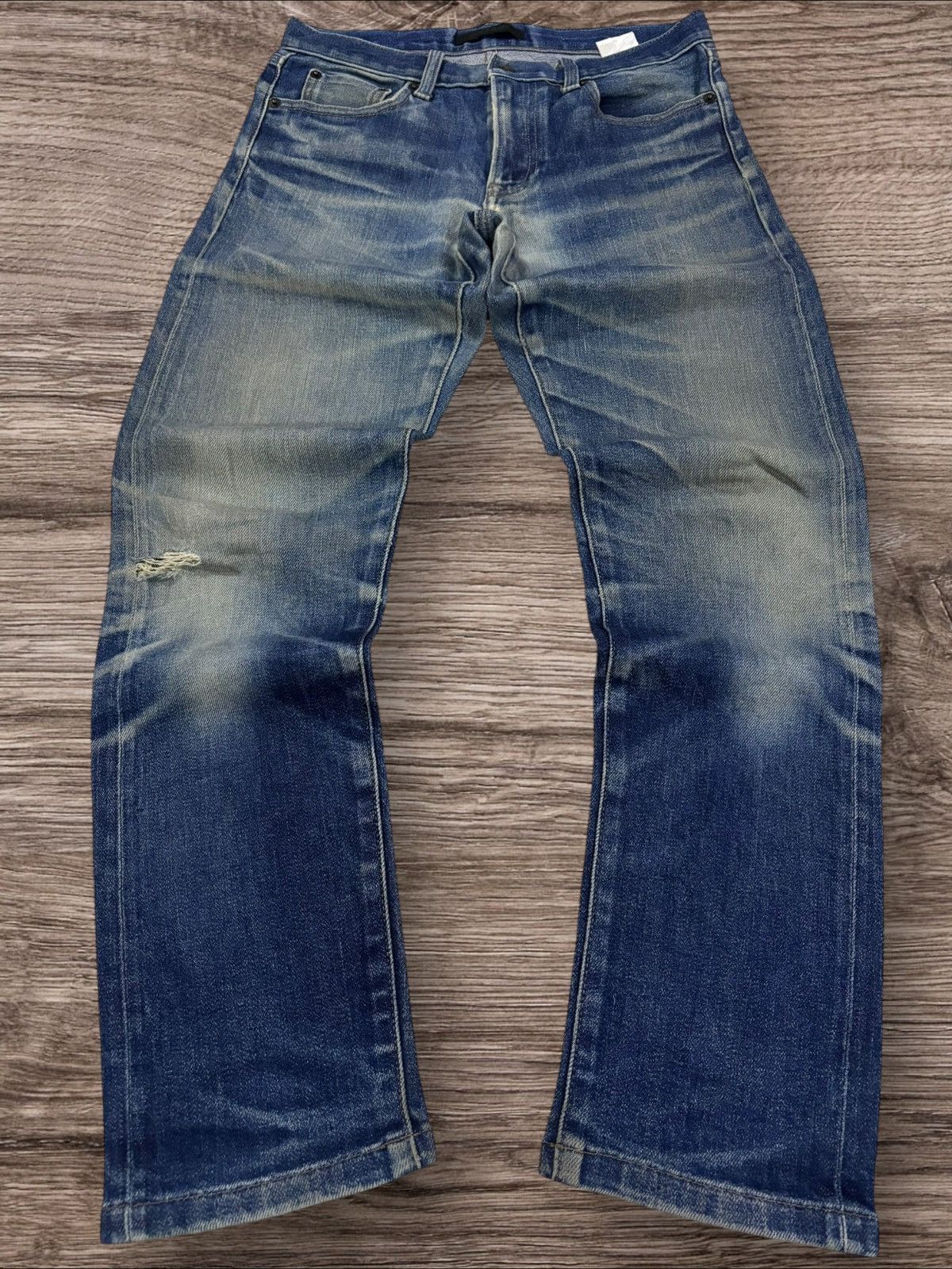 Jun Takahashi Vtg Uniqlo Selvedge Undercover Inspired Faded Mud Wash Jeans Size US 29 - 2 Thumbnail