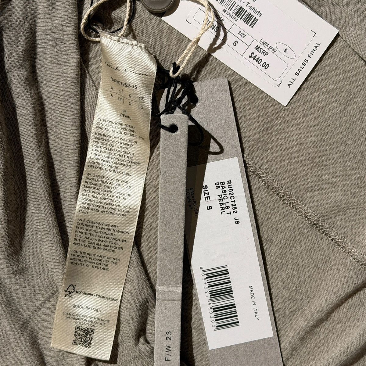 Rick Owens NWT FW23 Luxor silk blend long sleeve Size US S / EU 44-46 / 1 - 3 Thumbnail