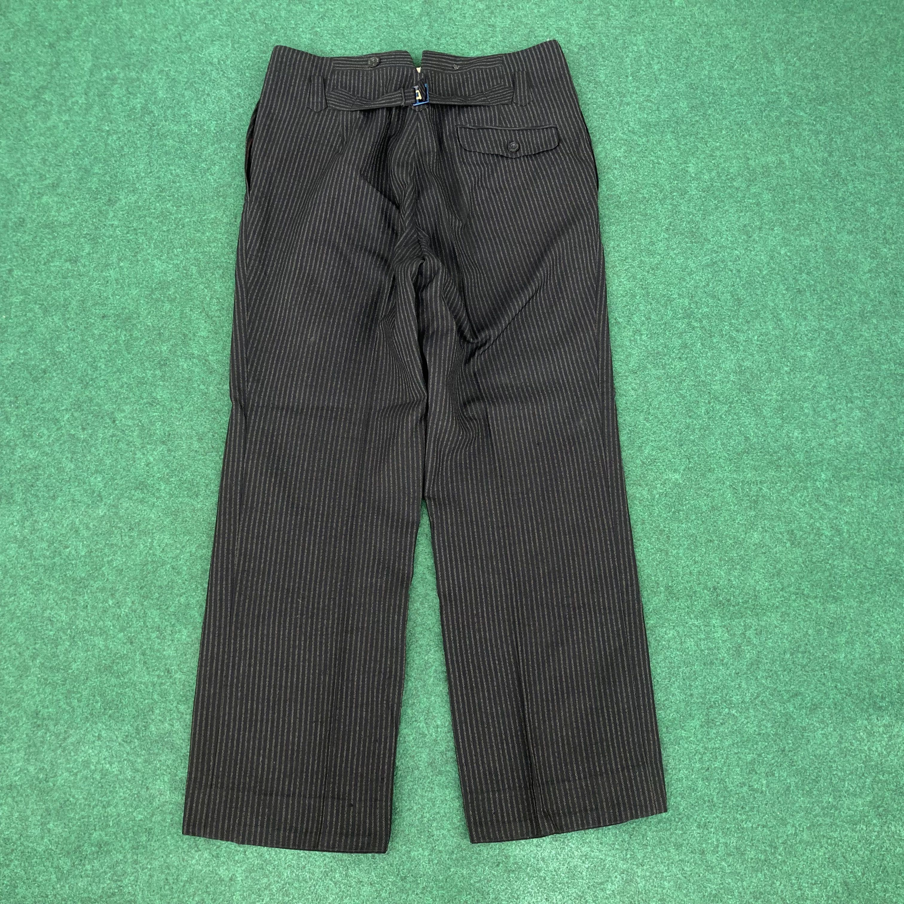 Japanese Brand × Vintage Vtg Hickory Pant Buckle Back Button 60s 70s Workwear Jeans Size US 32 / EU 48 - 17 Thumbnail